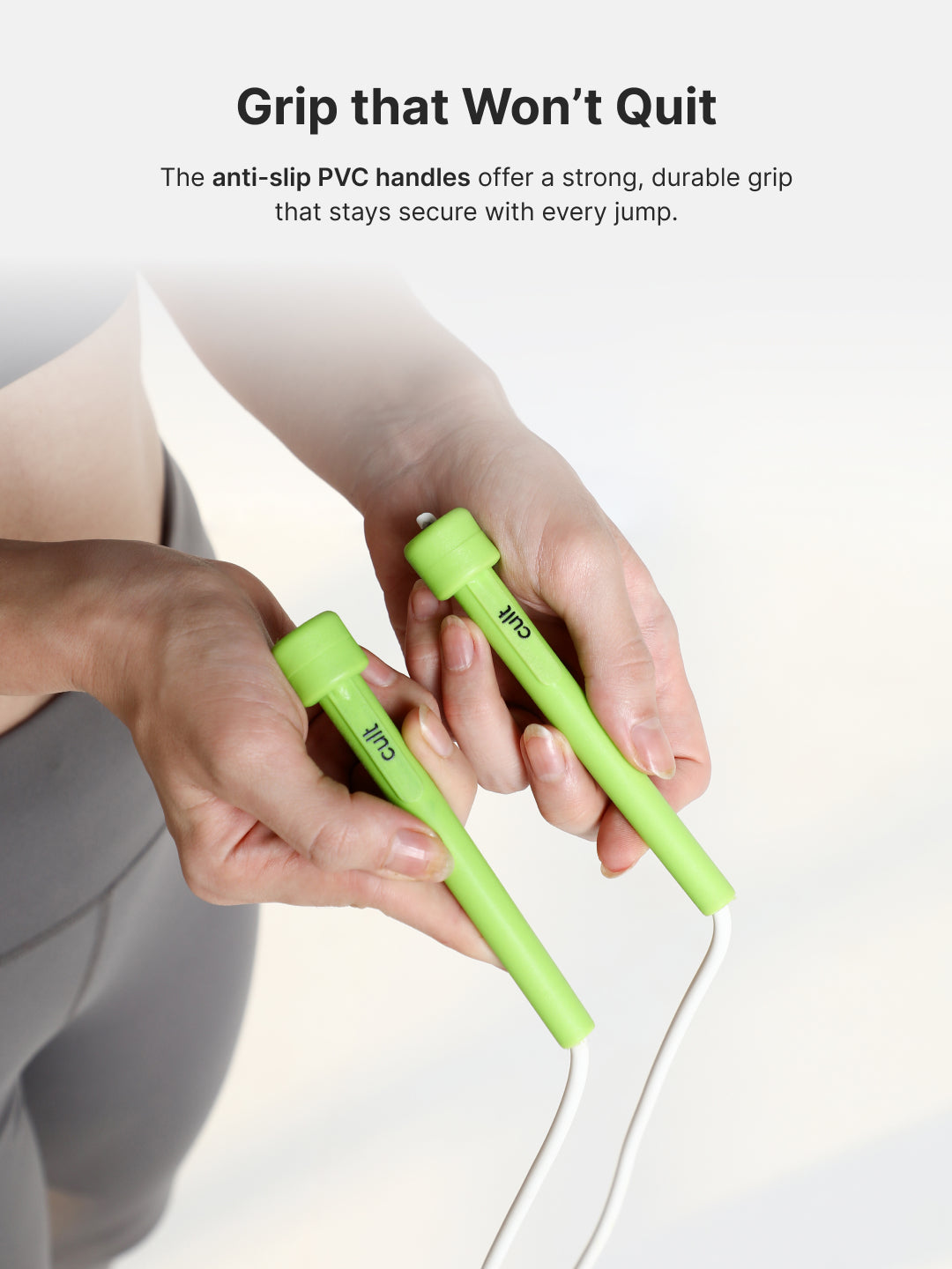 Pencil Skipping Rope for Gym & Home Exercise – Adjustable, Tangle-Free – White