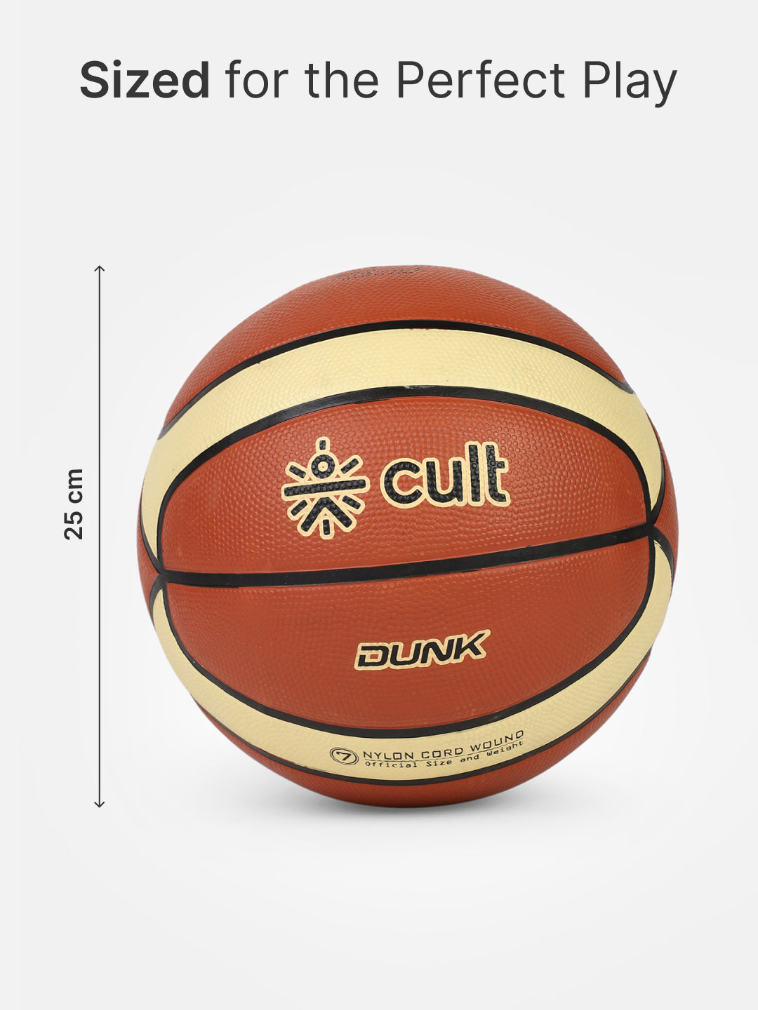 Cult Basketball Combo – Premium Dunk 7 No (Brown/Cream) + Ball Pump