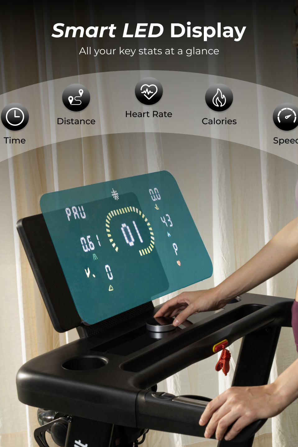 Cult SmartStrideActive BLDC Motor (5HP Peak) Treadmill with Massager | Max Weight: 130kg | 15 Level Auto Incline (with 6 Months extended warranty)