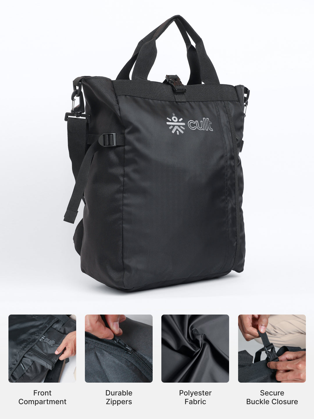 Work to Play Laptop Backpack 35L - Water-Repellent, Multi-Functional Bag with Trolley Sleeve With Shoe Bag - Black