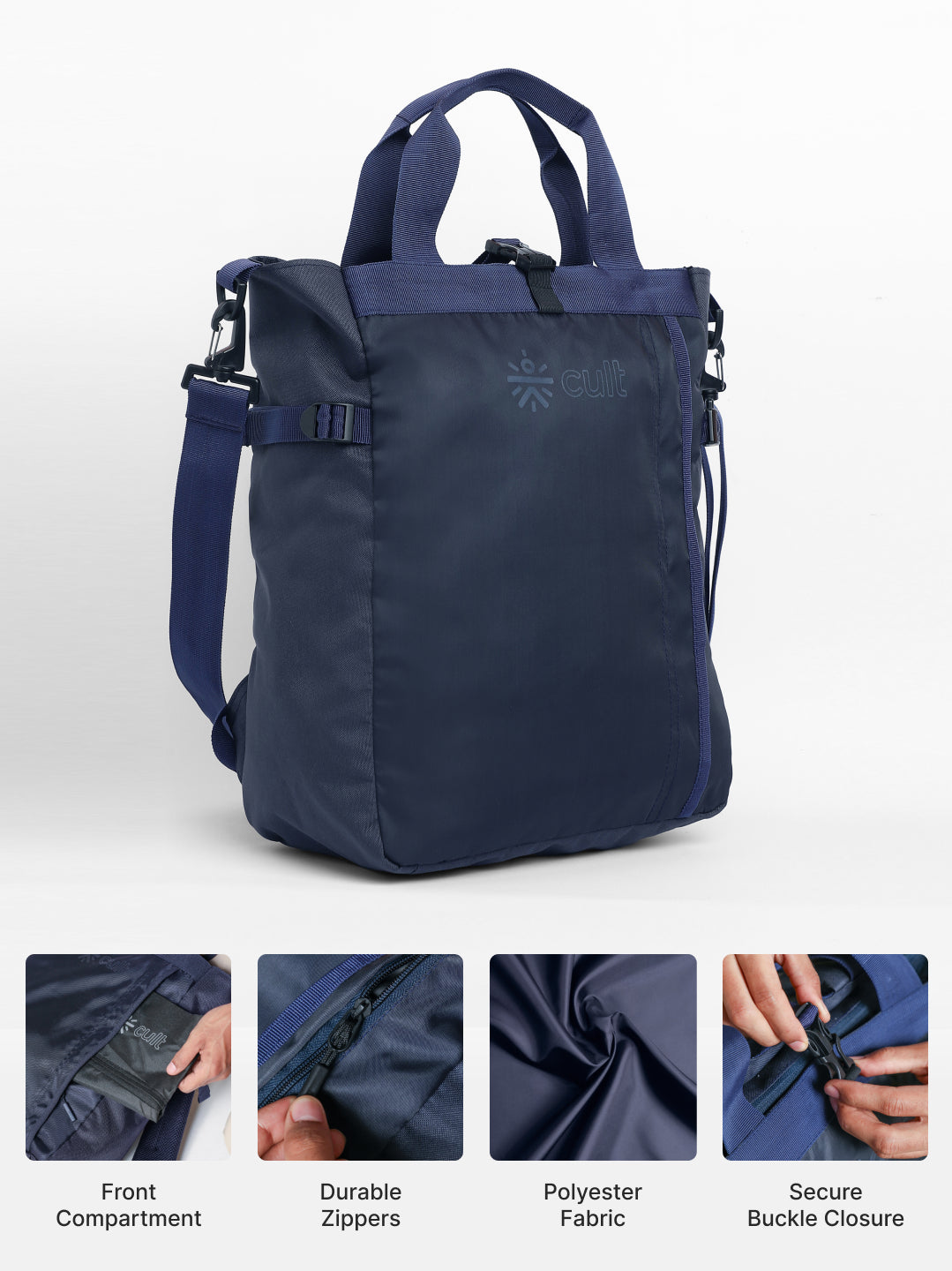 Work to Play Laptop Backpack 35L - Water-Repellent, Multi-Functional Bag with Trolley Sleeve & Shoe Cover Blue