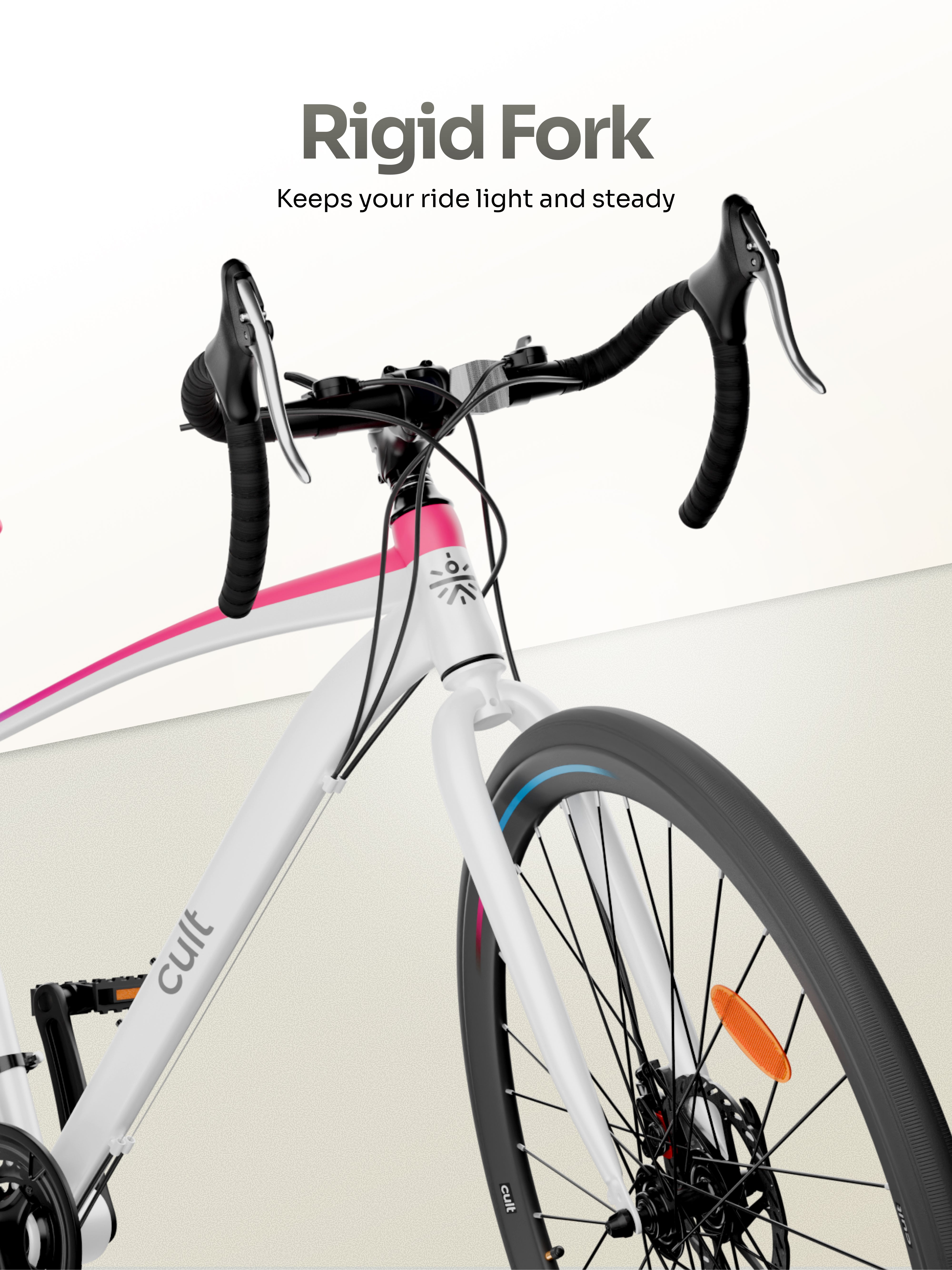 Cult Thrust 700C Road Cycle with 21 Speed Shimano Gears – White