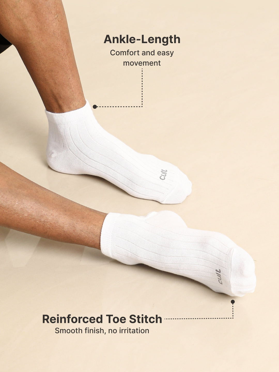 Sports Ankle Length Pack of 5 Pink,Olive,Navy,White & Black Solid Men's Socks