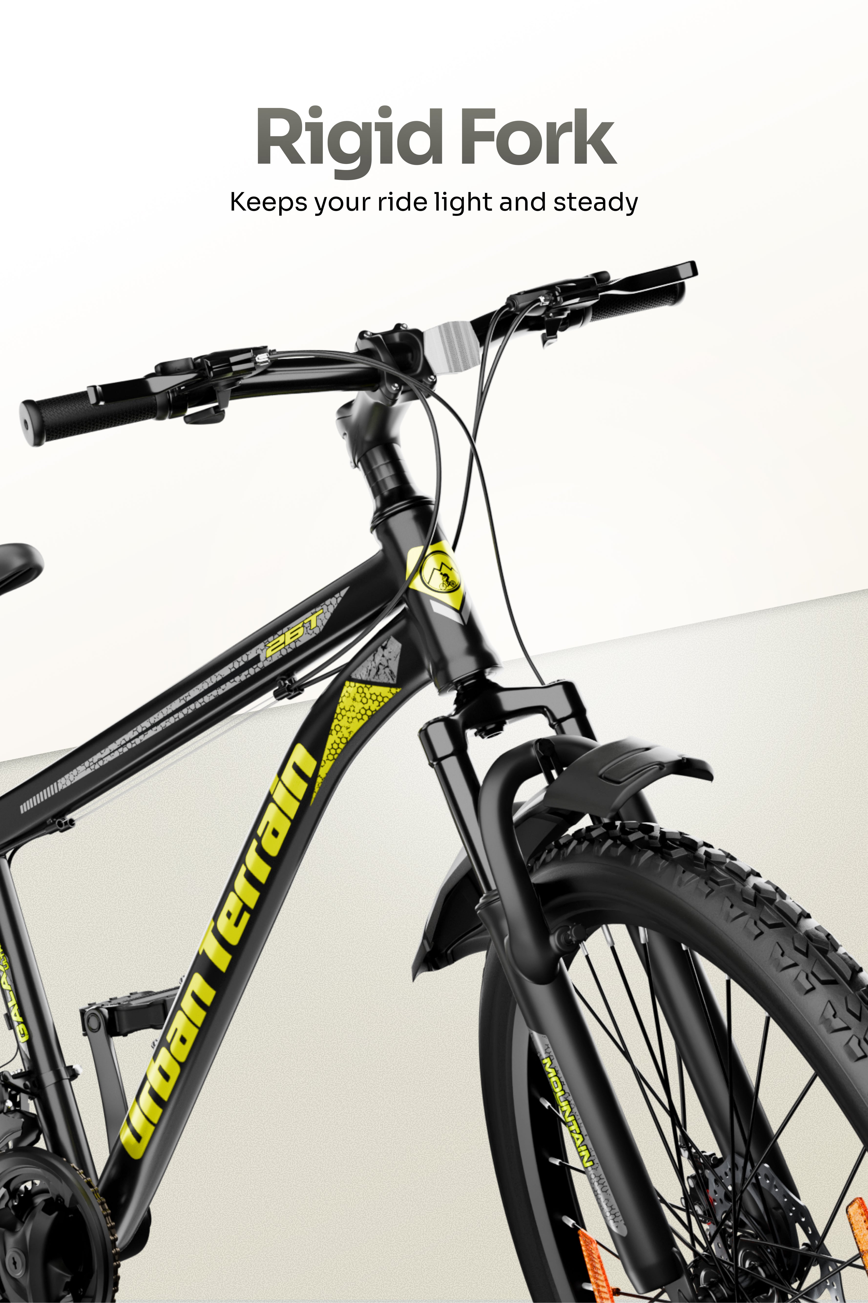 Galaxy Ultra Mountain Bike Steel 21 Speed Cycle 26 inch Tyre, Green With Front Suspension, Single Wall Rim and Dual Disc Brakes Ideal For 5 ft to 5.7 ft