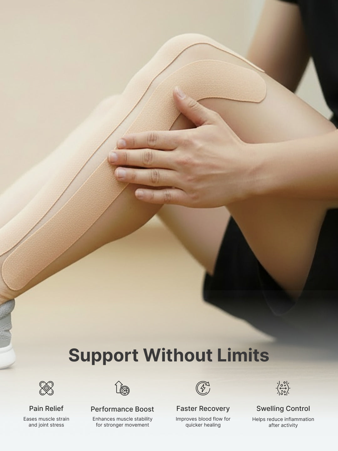 cult Kinesiology Tape Beige - Muscle Support & Injury Recovery