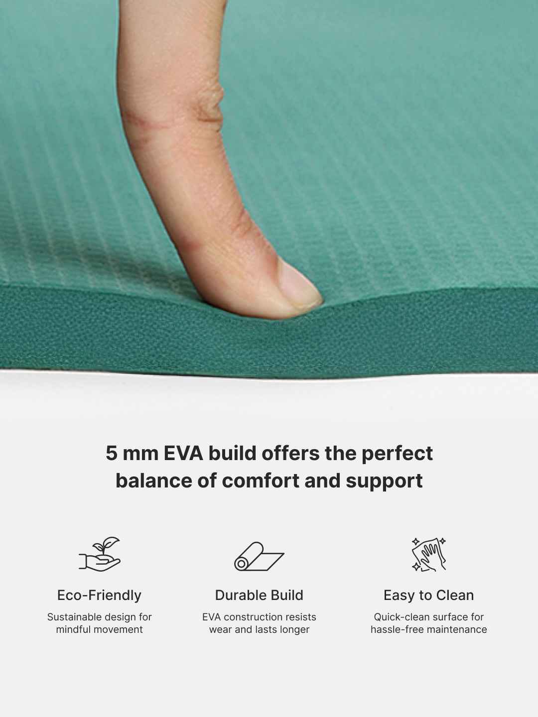 Cult Yoga Mat EVA 5mm with Carry Strap Non-Slip, Cushioned, Sweat-Resistant, Eco-Friendly Workout Mat for Home Gym & Fitness Sage Green