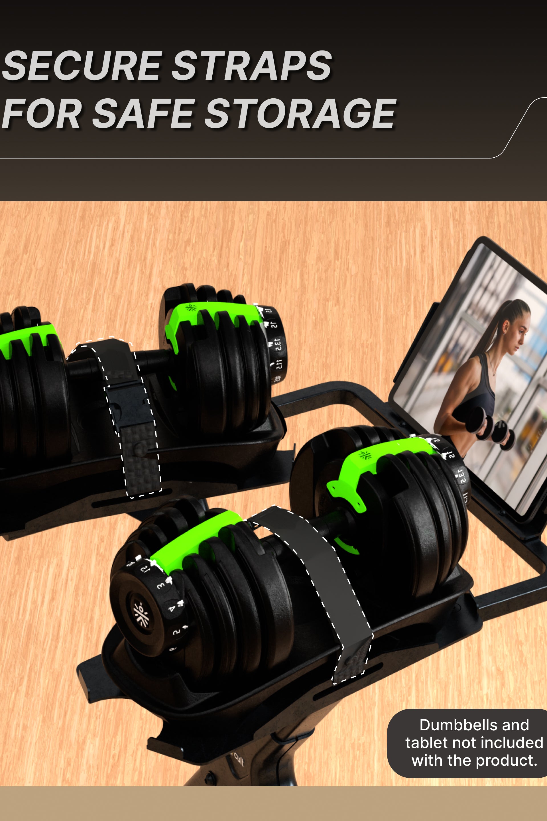 Cult Dumbbell Stand | 100 KG Weight Capacity | With Wheels & Tablet Holder | Protected Edges | Compact Home Gym Storage (6 Months extended Warranty only on Cultstore.com)