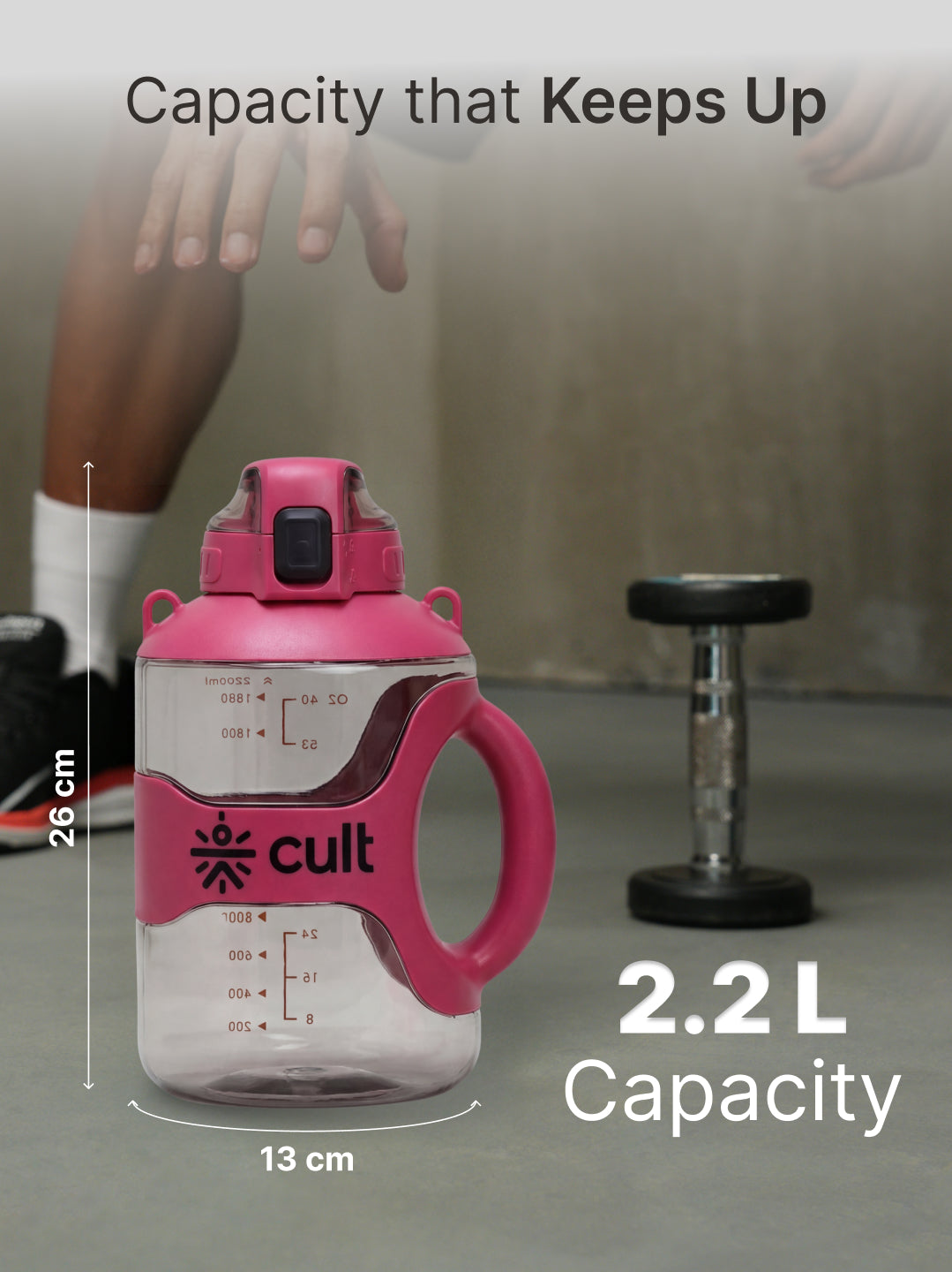 cult Gallon Bottle 2.2L Unisex Pink