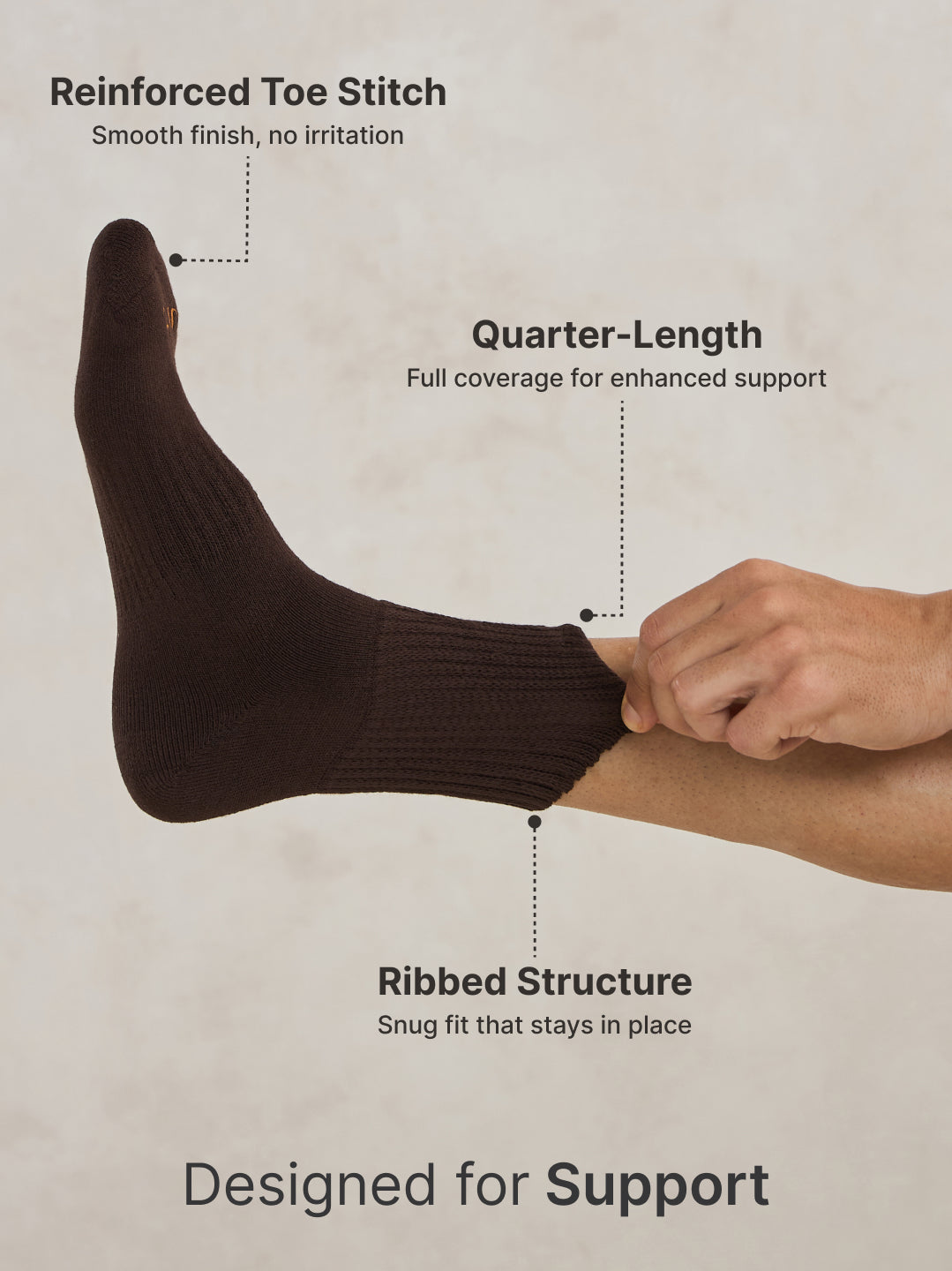 CULT Men's Crew Length Cotton Socks Ultra Soft, Breathable & Anti-Microbial Casual & Sports Socks with Moisture-Absorbent Fabric