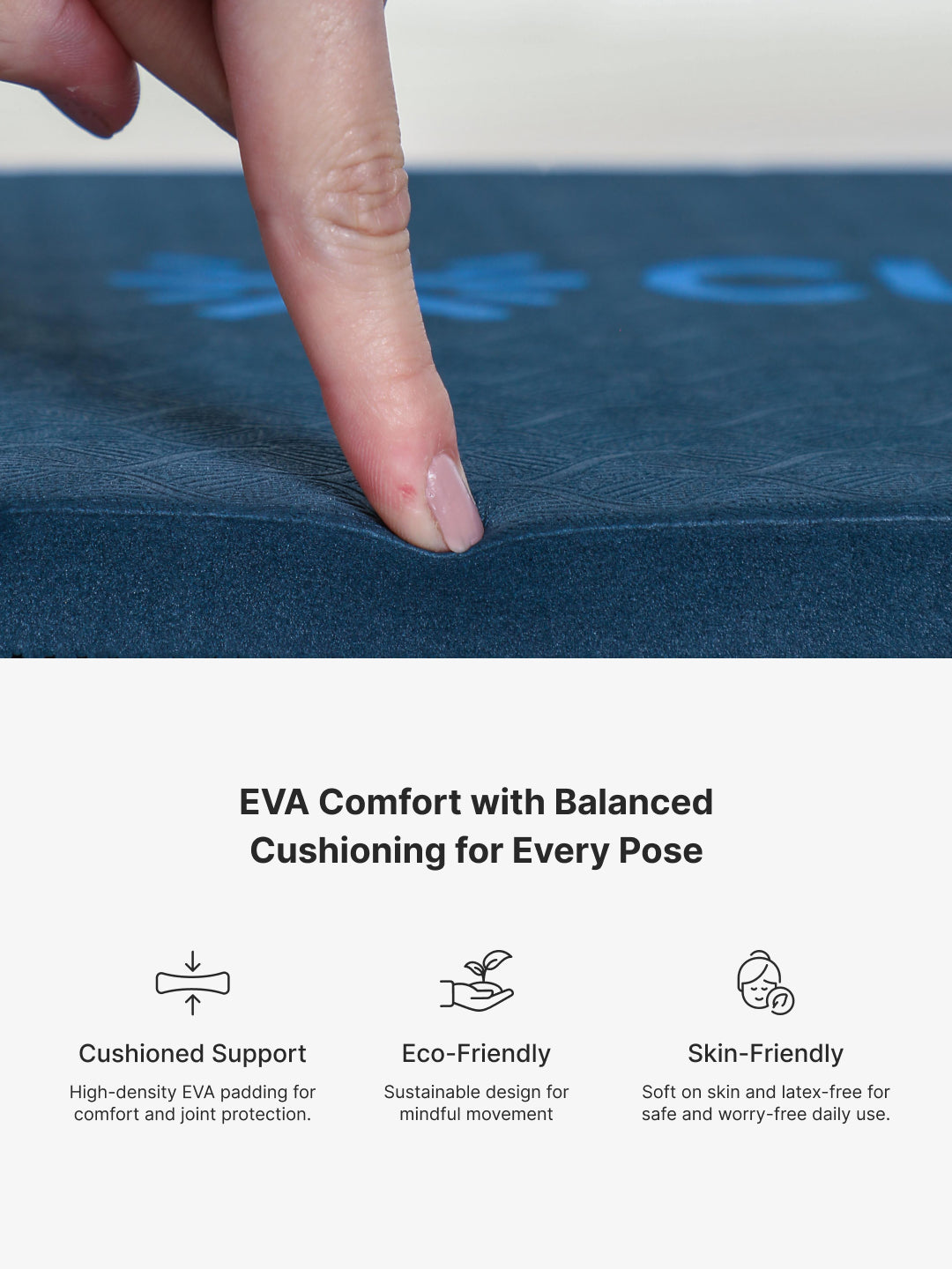 Pack of 2 EVA Yoga Knee Pads 20mm Blue – Non-Toxic, Anti-Skid & Durable