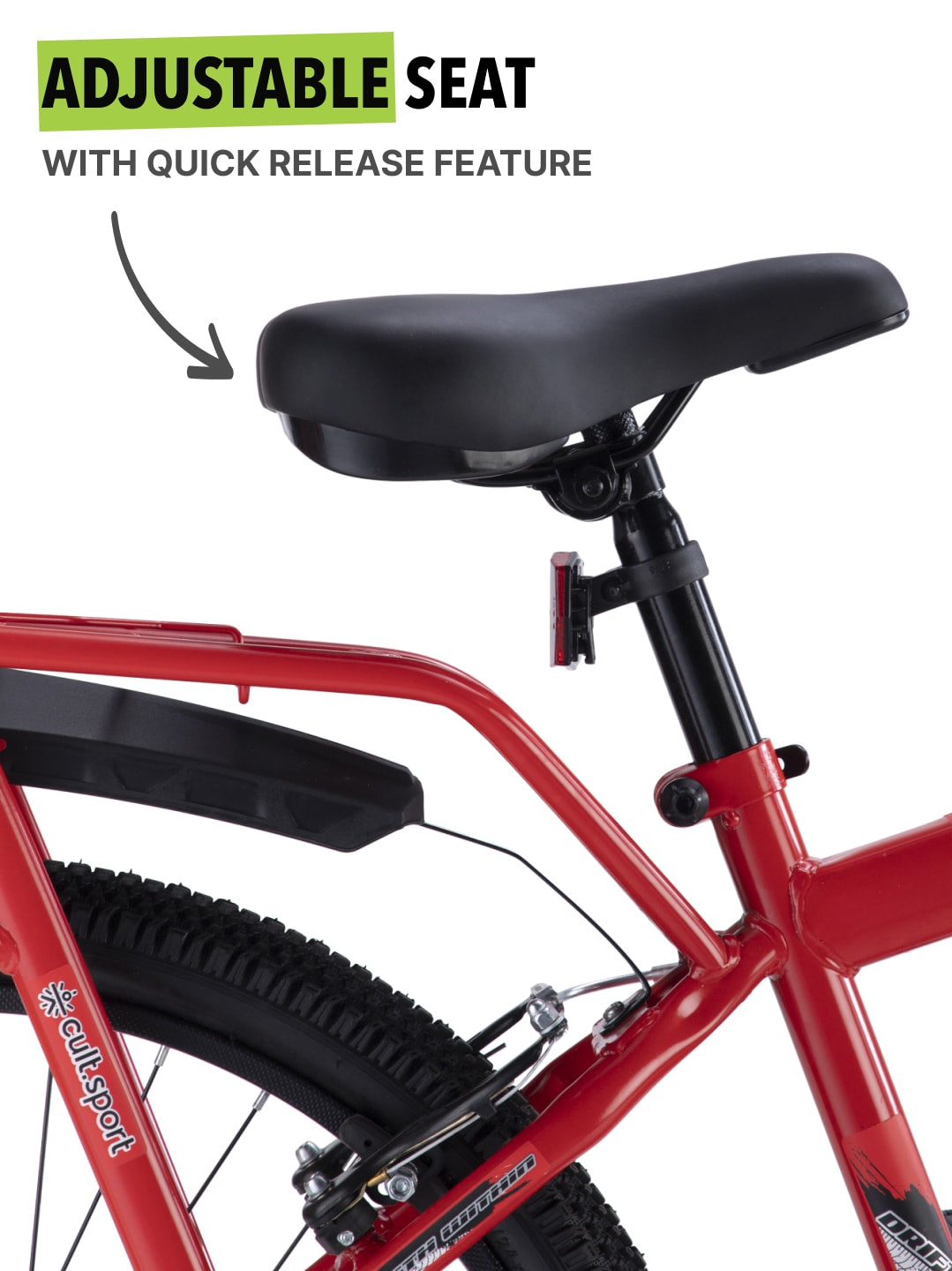 ROKKIBC24Red Steel Single Speed 24 inch Mountain Cycle with Single Wall Rim and Rigid Fork