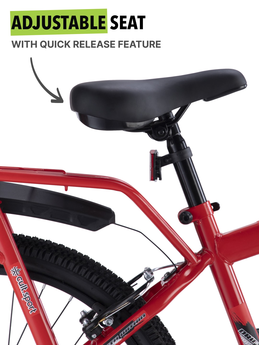 ROKKIBC24Red Steel Single Speed 24 inch Mountain Cycle with Single Wall Rim and Rigid Fork