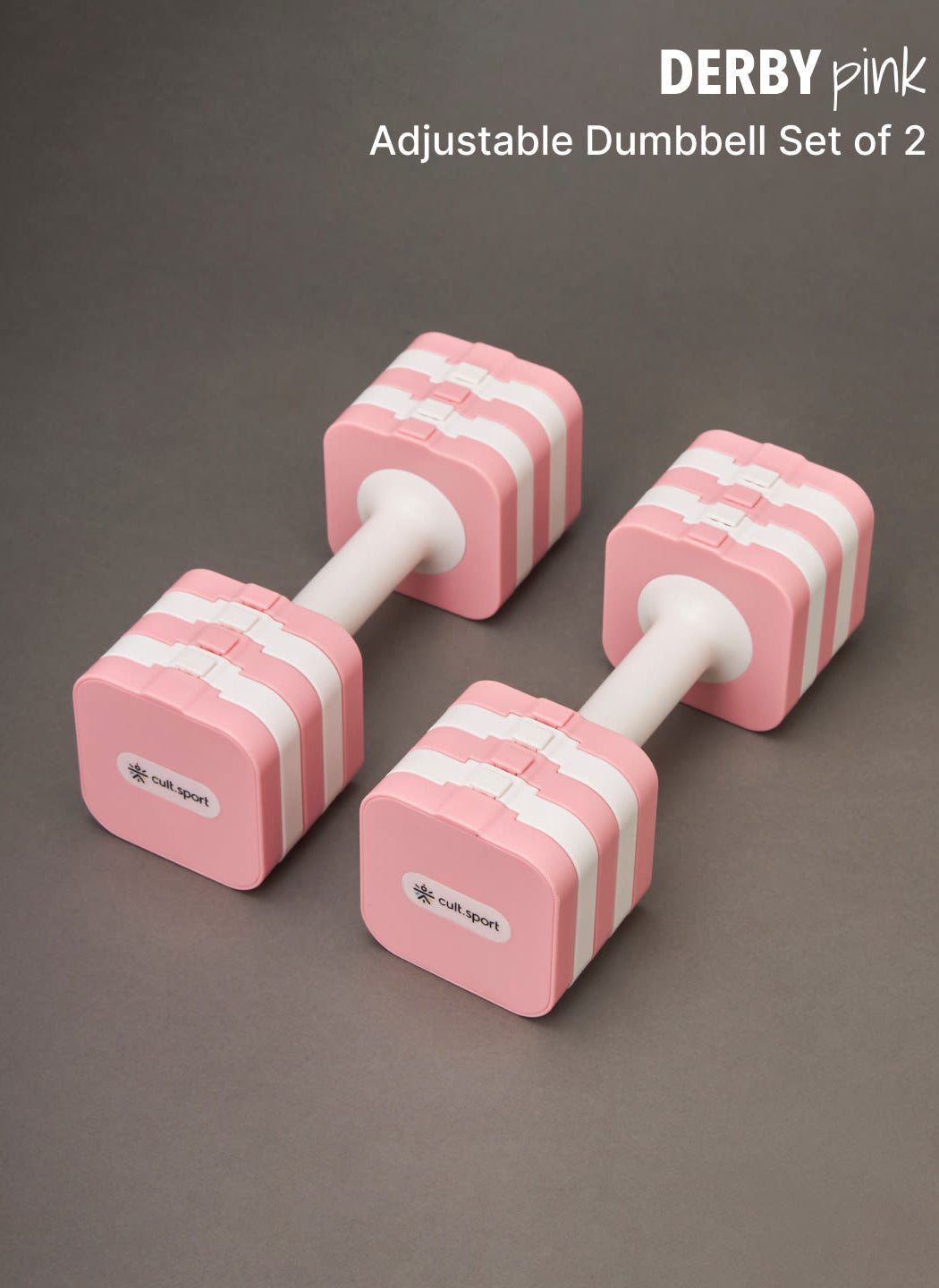 Cultsport Derby, Pack of 2 Adjustable Dumbbell for Strength Workout at Home (Pink), 6 Months Warranty