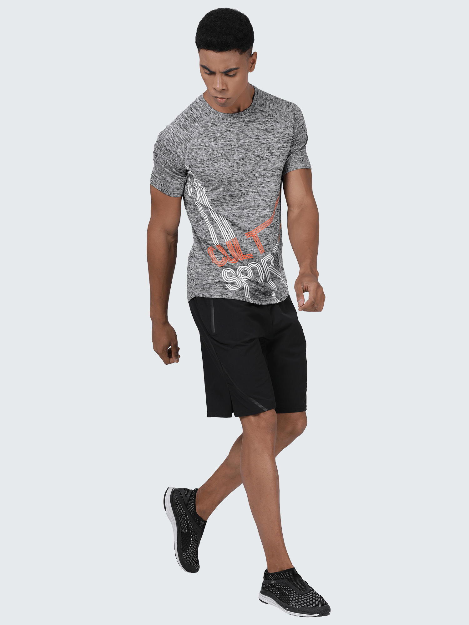 Signature Network Grey Mel Workout Tee