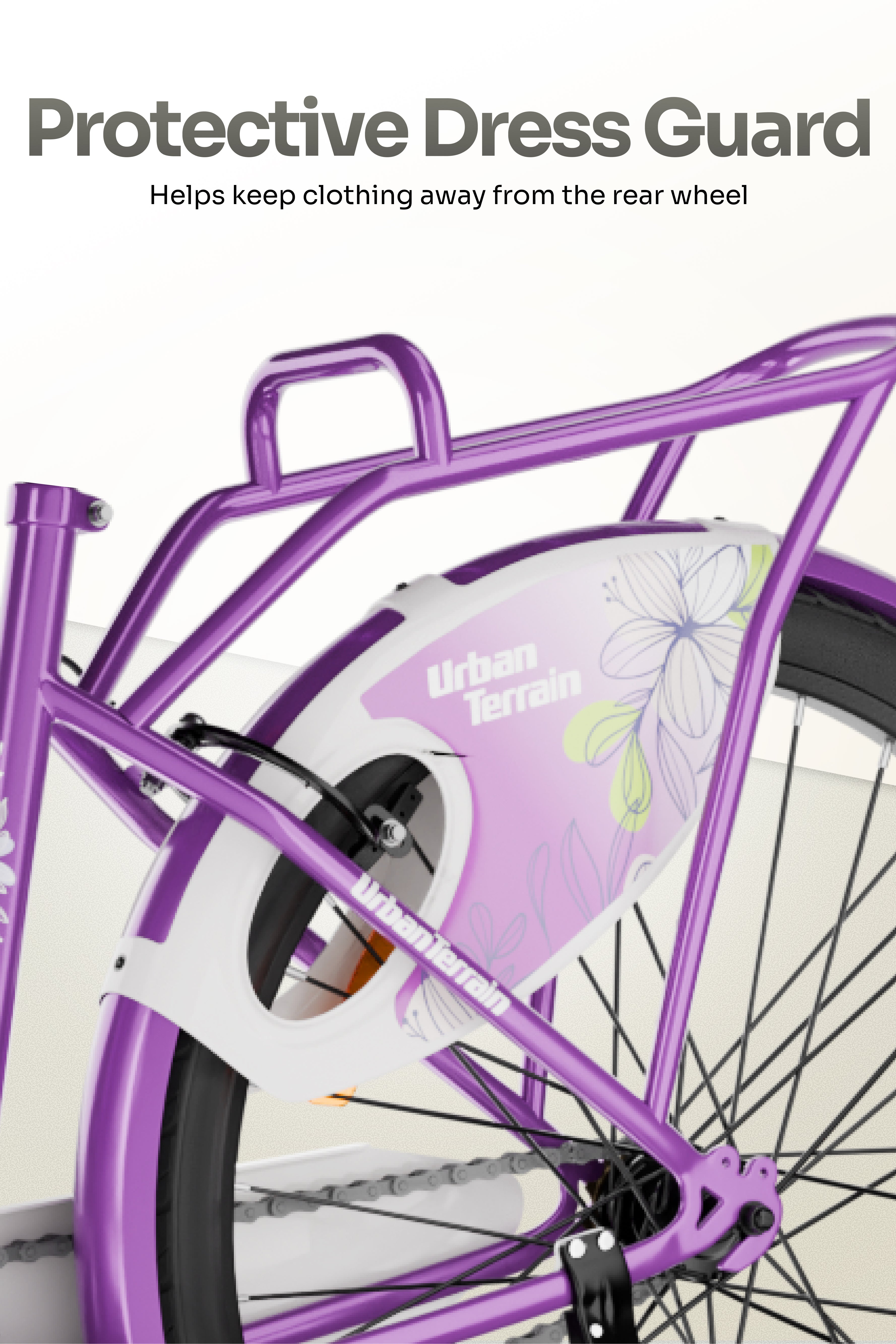 Autumn Women Cycle Steel 26 inch Tyre Single Speed With Single Wall Rim, Caliper Brakes and Rigid Fork, Voilet