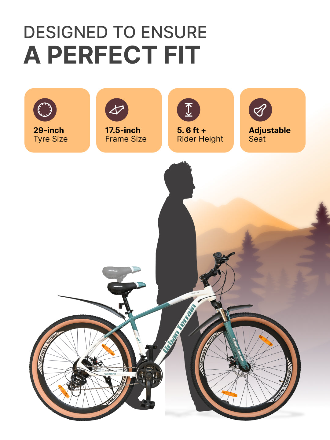 Aeroblast Mountain Bike Alloy Frame 21 Speed Cycle 29 inch With Front Suspension, Triple Wall Rim and Dual Disc Brakes, Ideal For 5.6 ft to 6 ft & above, 15+ Years, Unisex (WhiteBlue)