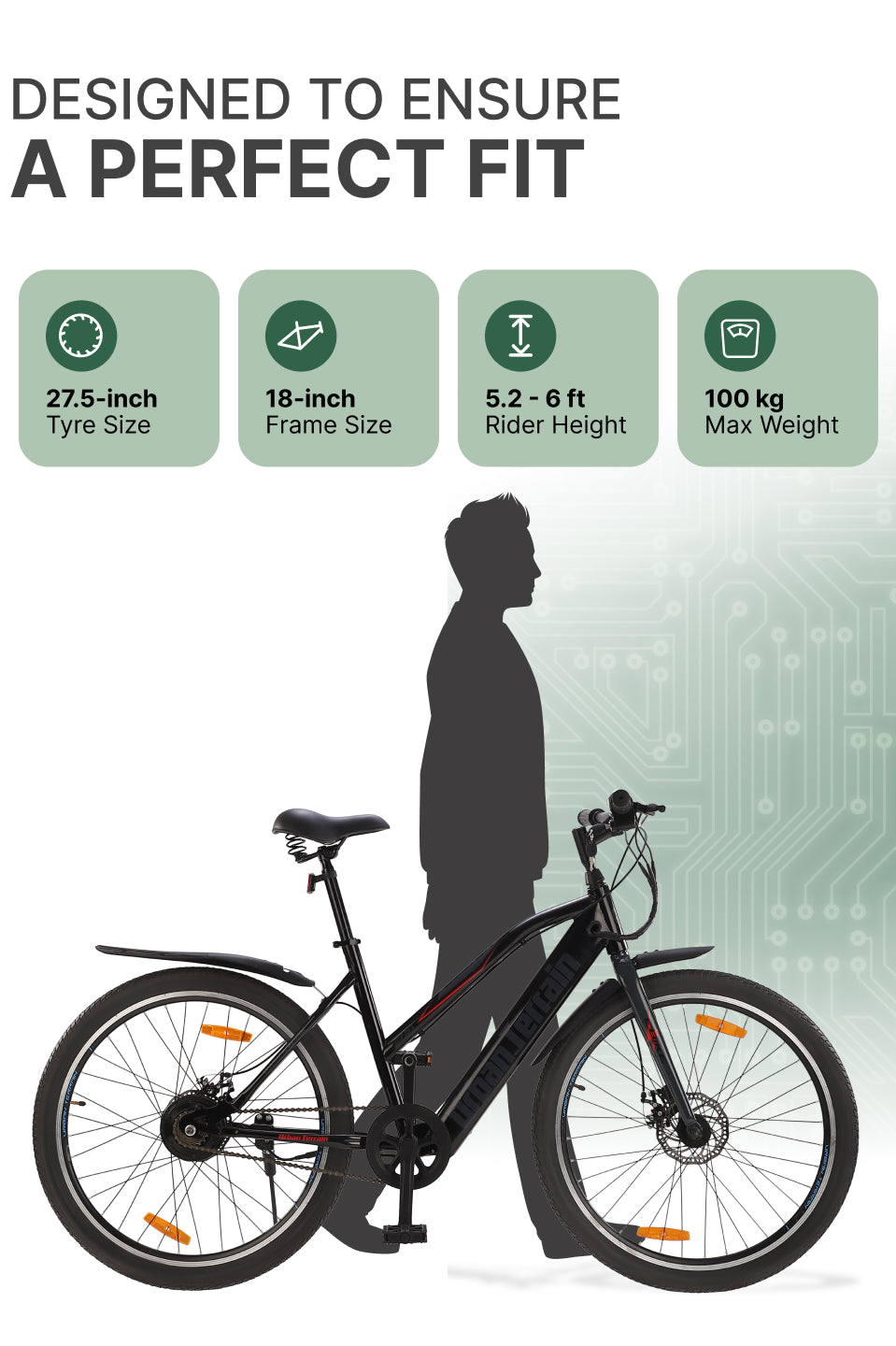 BOLTON27.5TBLACKGREY with 3.5 hrs Fast Charge, Cycling Event BLDC Motor 27.5 inches Single Speed Lithium-ion (Li-ion) Electric Cycle, Ideal for Unisex, 15+ Years
