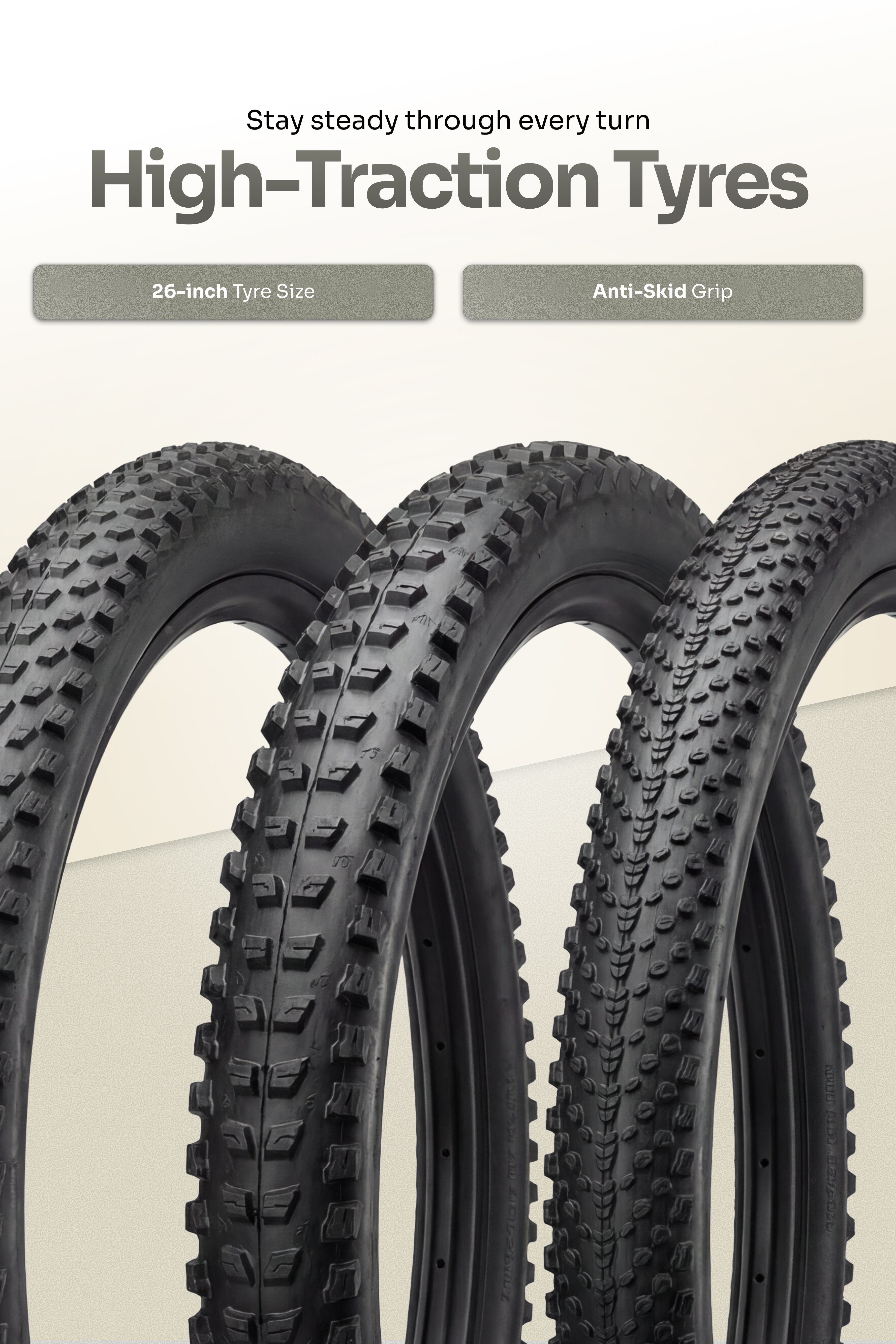 Urban Terrain Comet 26T Single Speed Steel Mountain Bike with Inbuilt Carrier (White)