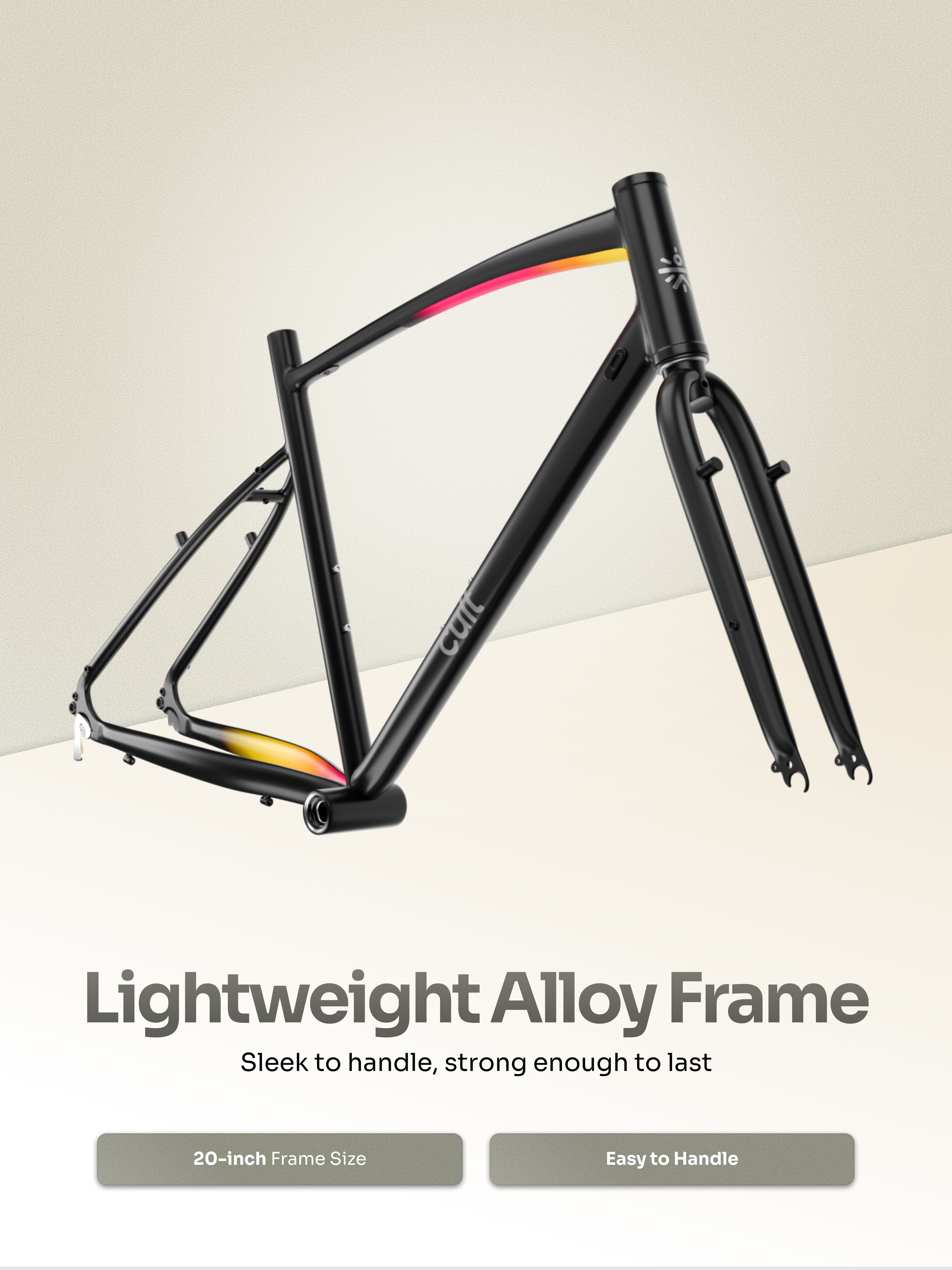 Cult Aero 700C 16 Speed Alloy Road Bike – Black