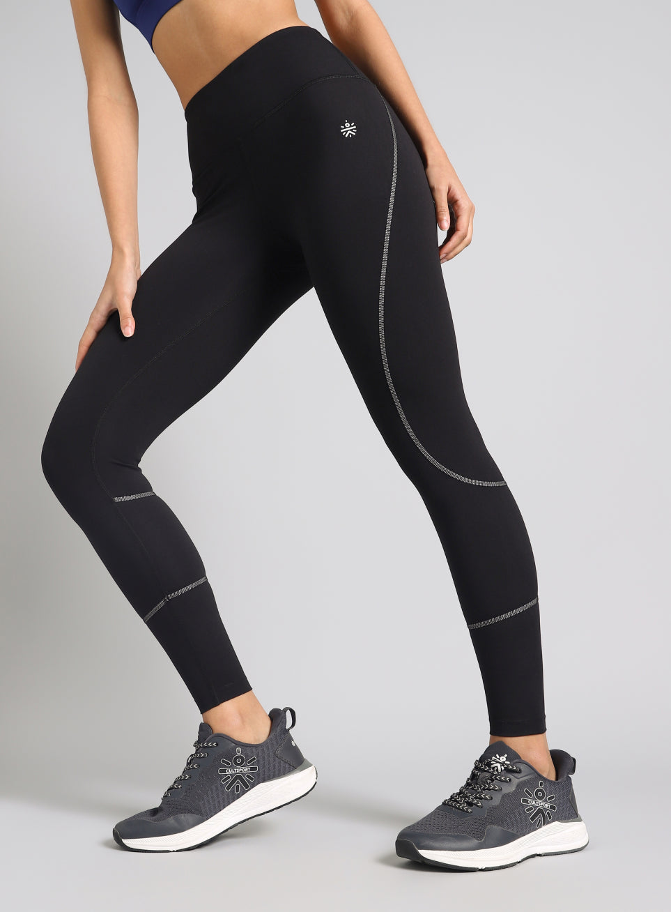 Black Top Shoe Absolute Fit Solid Workout Tights