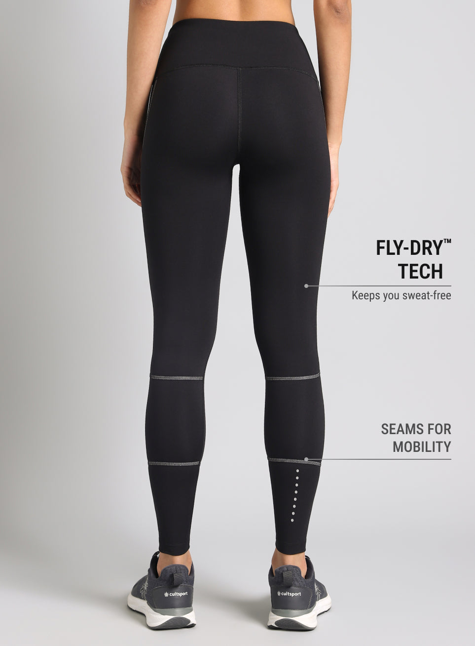 Black Top Shoe Absolute Fit Solid Workout Tights