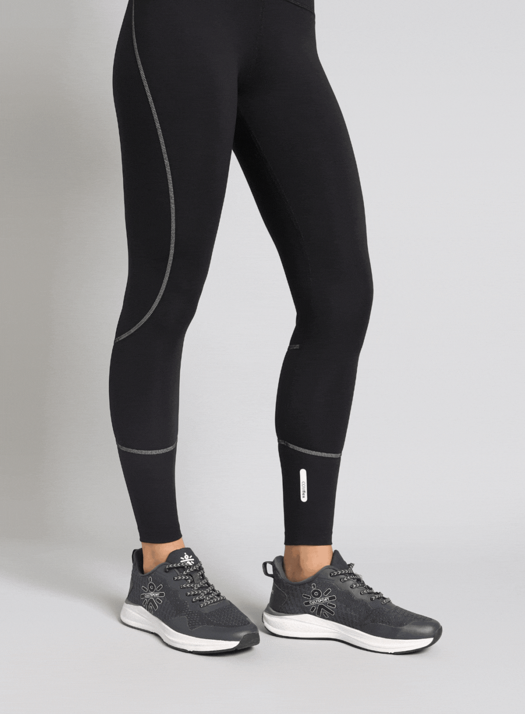 Women's Black Absolute Fit Solid Running Tights