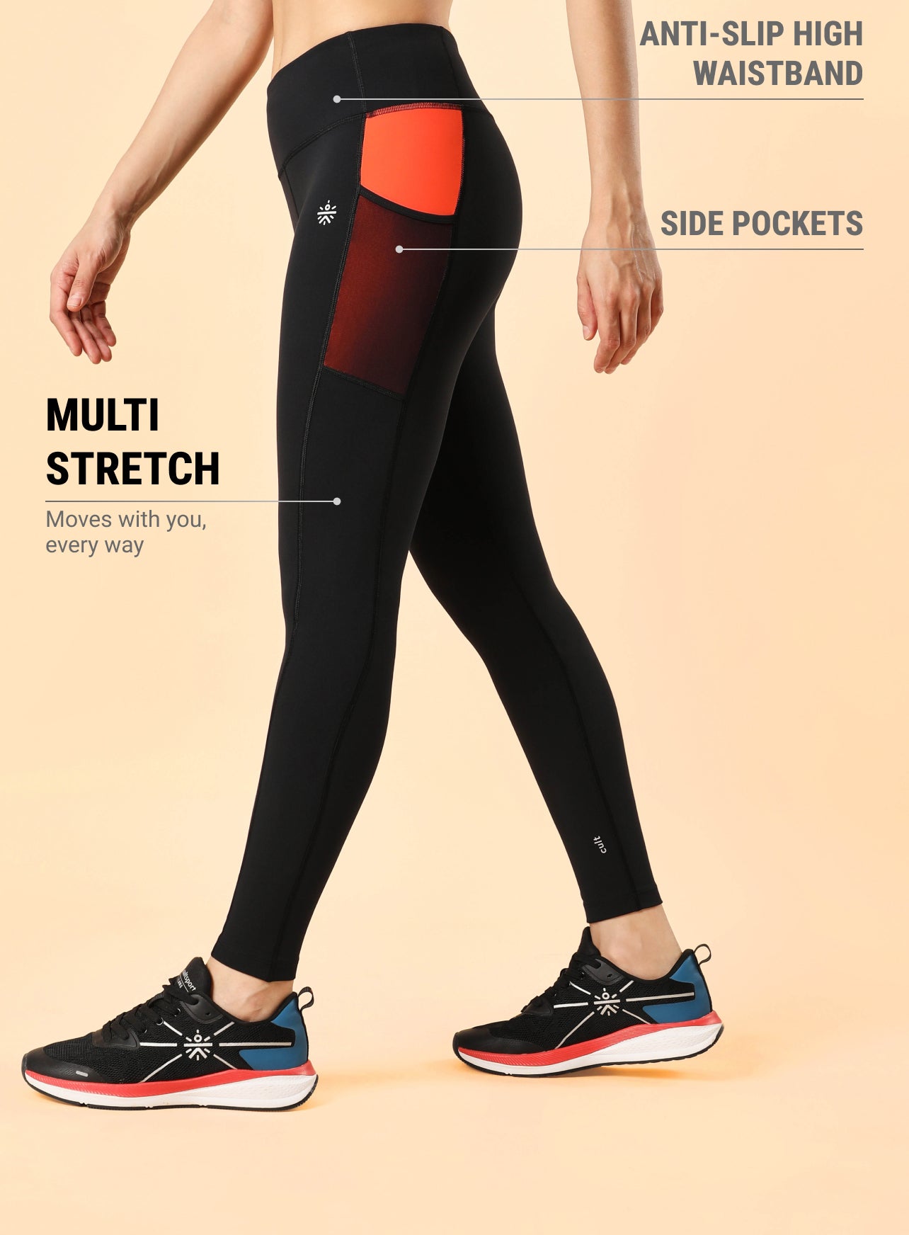 AbsoluteFit Neon Pop Leggings with side pockets