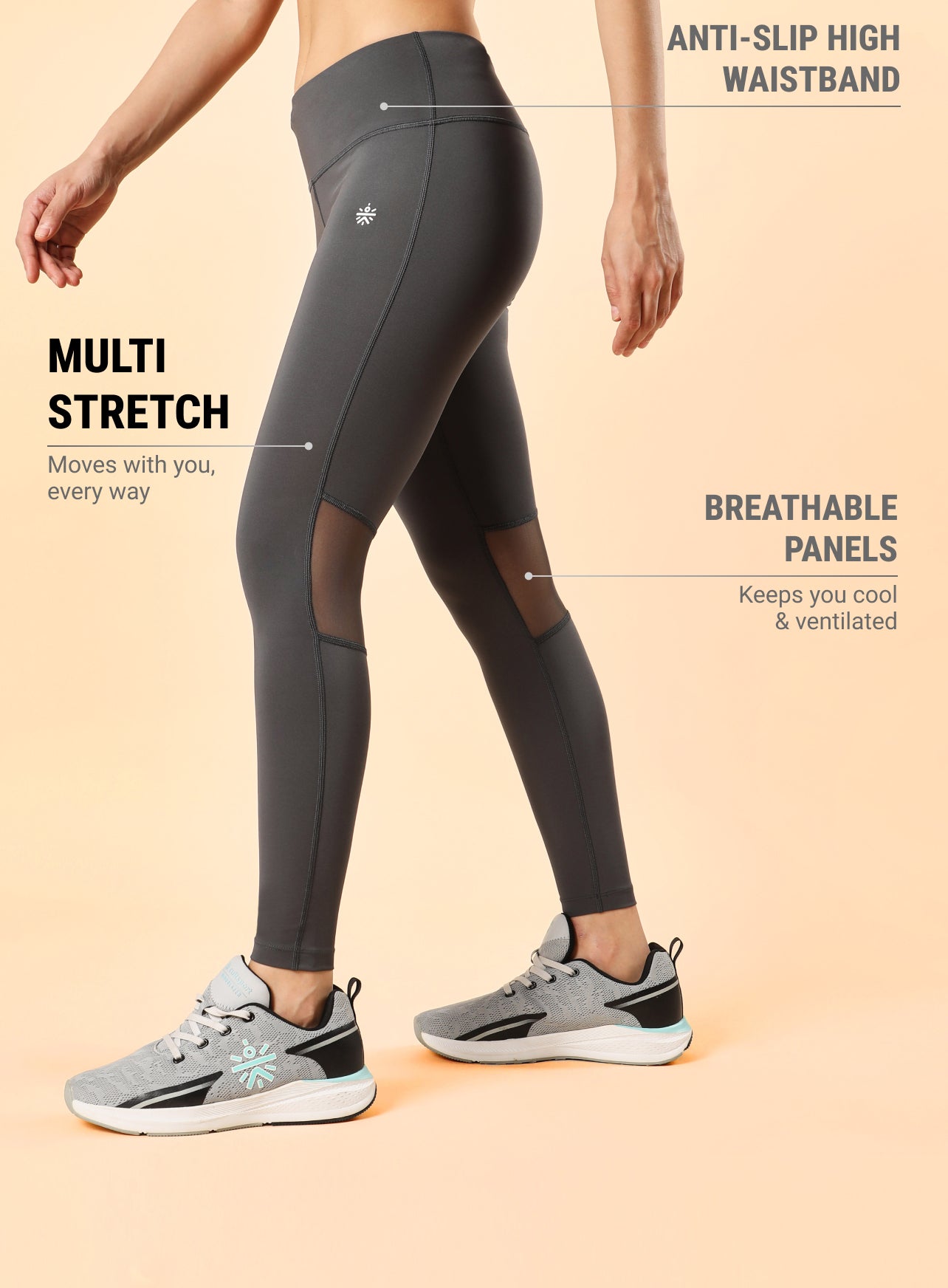 AbsoluteFit Back Mesh Panel Tights