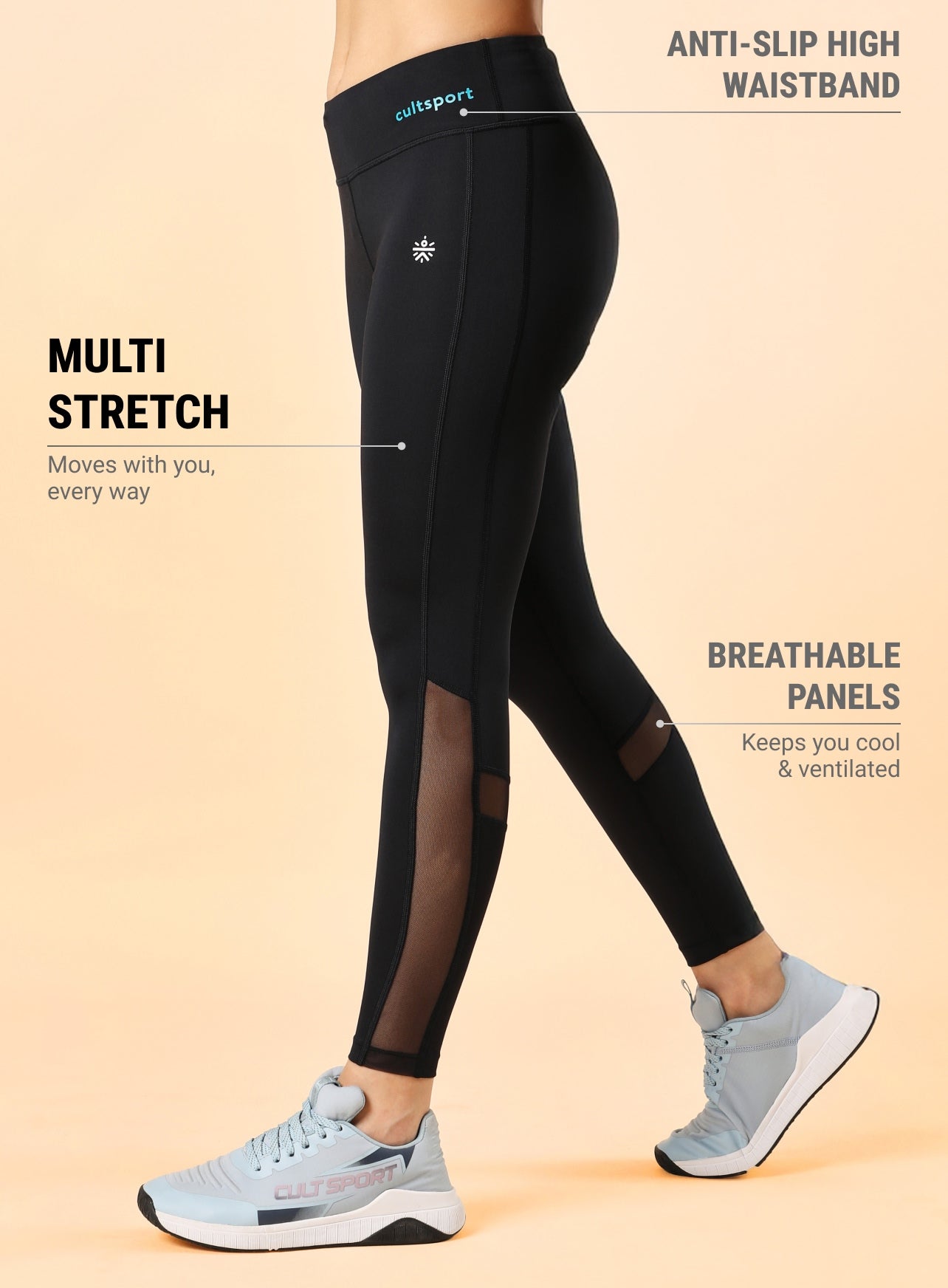 AbsoluteFit Mesh Panel Tights