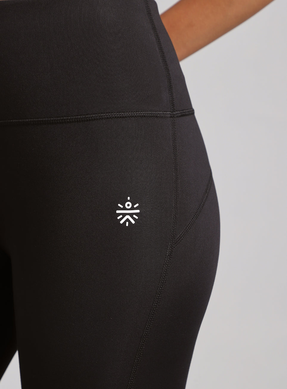 Absolute Fit Solid Black Yoga Tights with Sheer Mesh Panels