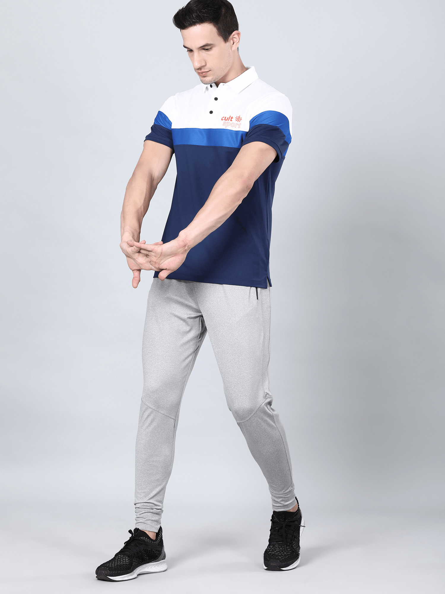 Signature Tri-tone Blue Gym Polo