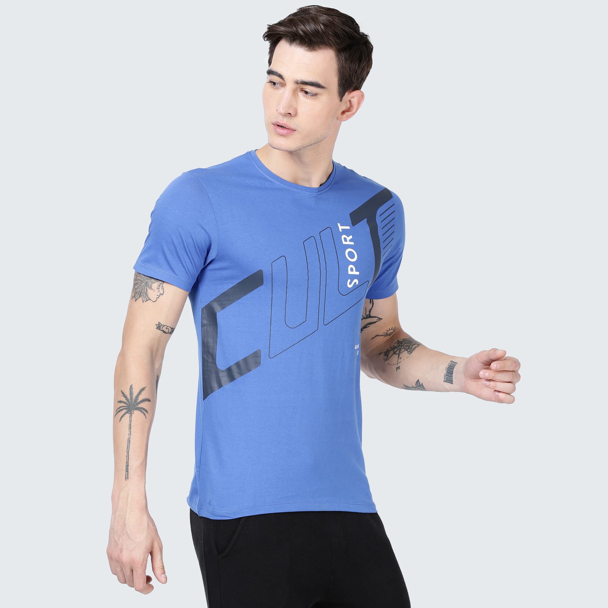 Everydays Slide Petrol Blue Cotton Tee