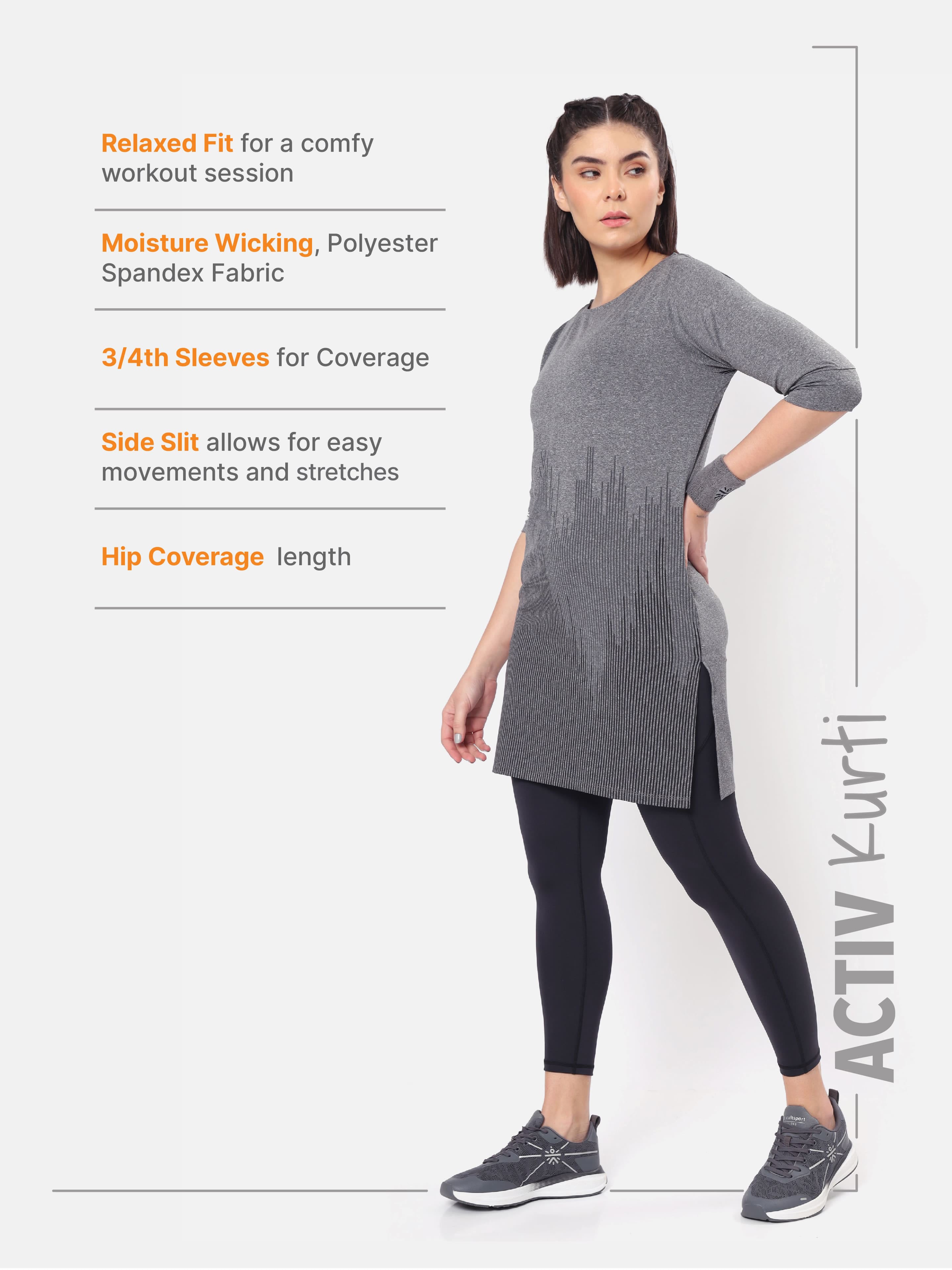 Printed Activ-Kurti with Side Pocket