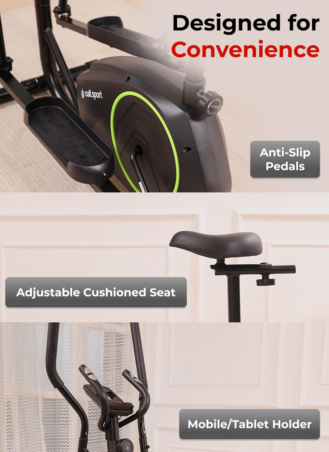 Smartcross Bern Elliptical Cross Trainer | 2kg Flywheel | Max Weight-120kg | 8 Level Magnetic Resistance (with 6 months extended warranty)