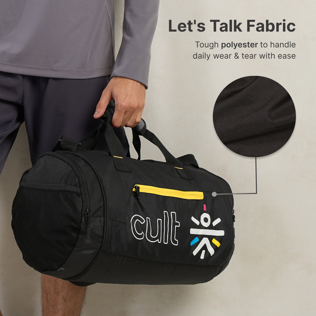 Cult Gym Bag 35Lwith Shaker Bottle 550ml Black