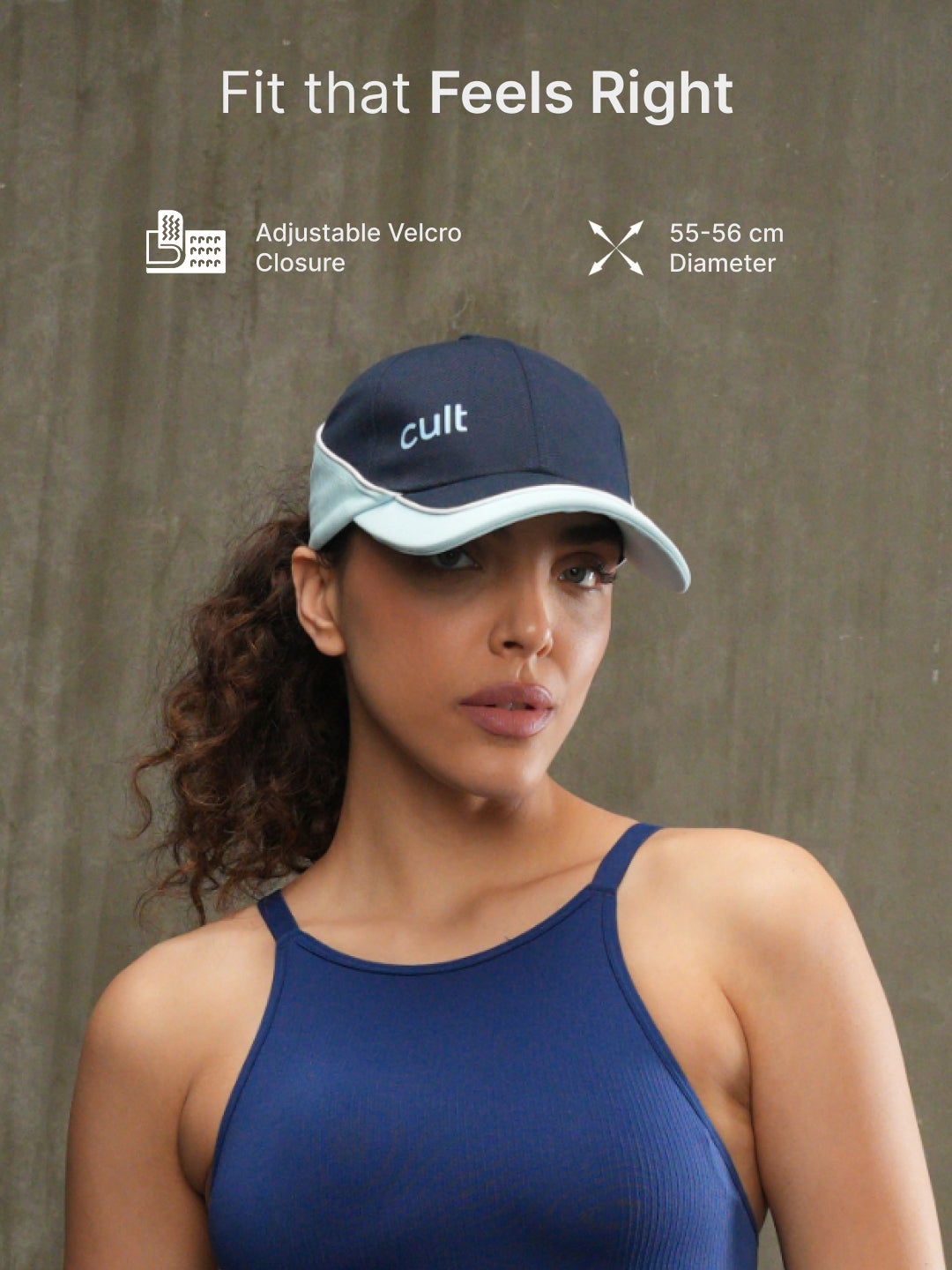 cult Colour Block Cap Navy and Sky Blue- Unisex Adjustable Cap for Men & Women