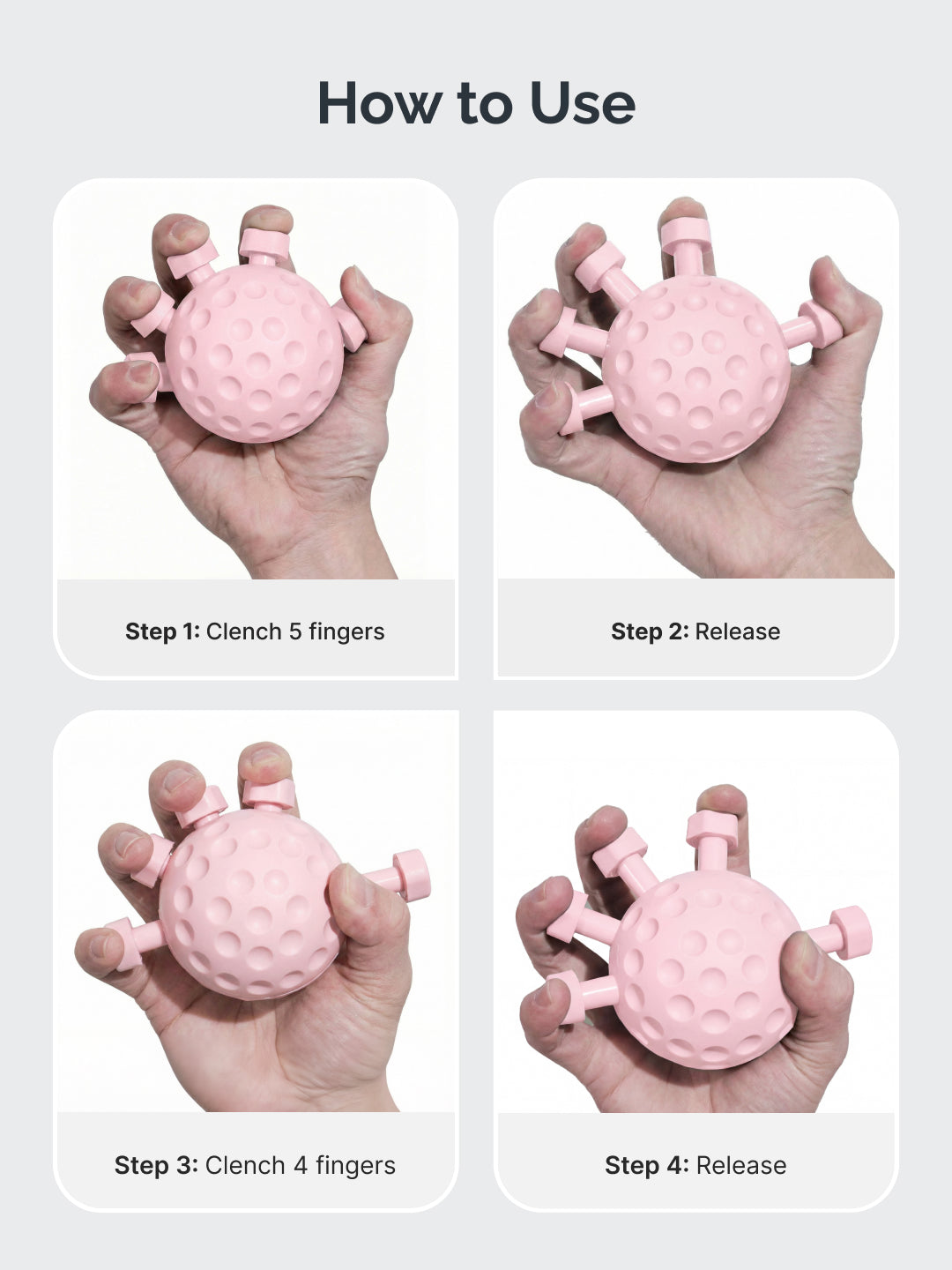 CULT Round Hand Gripper 25–30kg Resistance – Portable ABS Grip Strengthener for Forearm, Wrist & Finger Training Pink