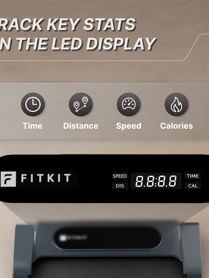 Fitkit by Cult Walking Pad Neo Grey (BLDC 3.5HP Peak Power) Compact & Under Desk BLDC Motor Treadmill | Max Weight: 120kg | Home use with Remote Control (with 6 Months Extended Warranty)