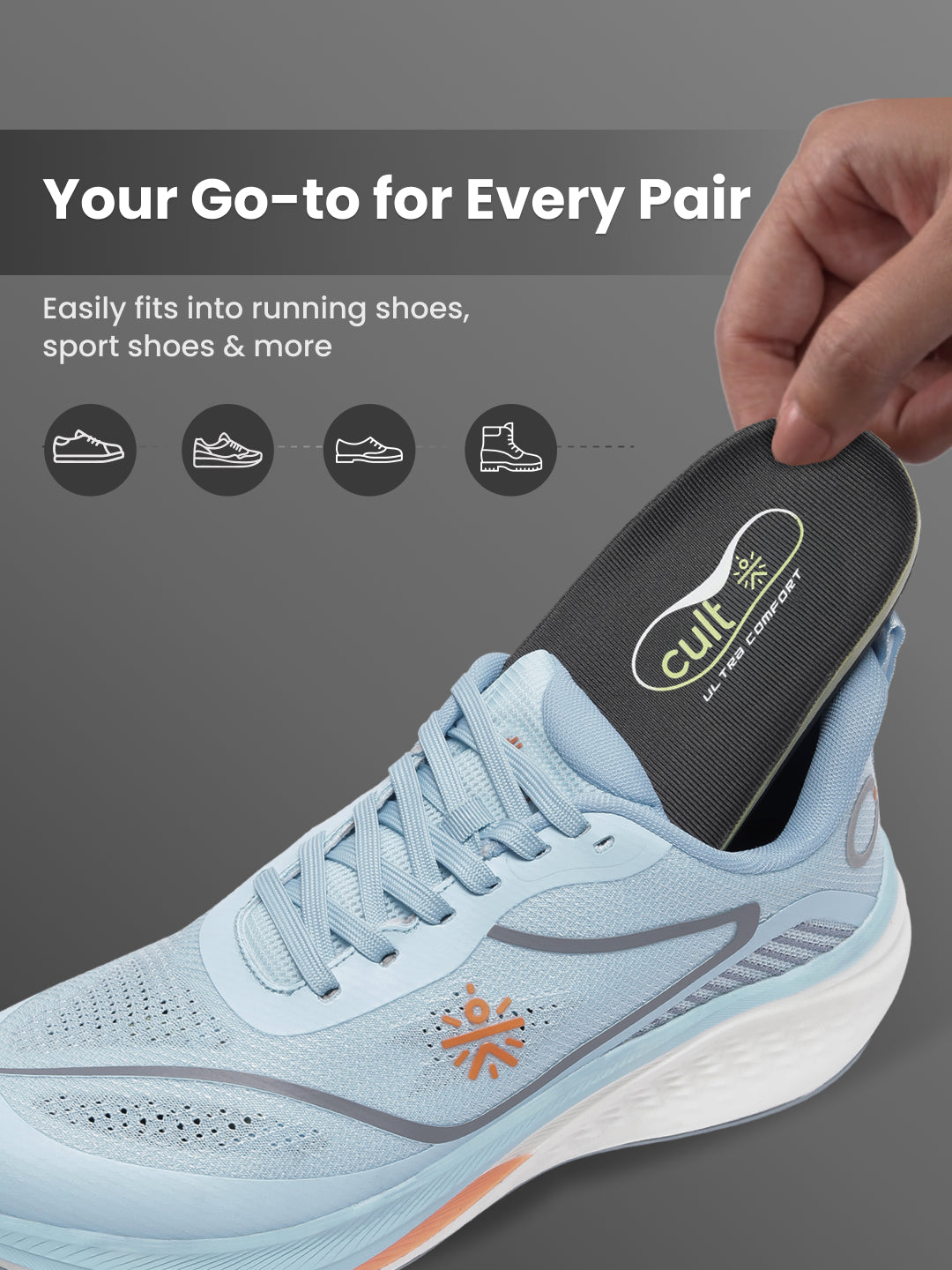 cult Men's Severe Flat Feet-Arch Correct Insoles