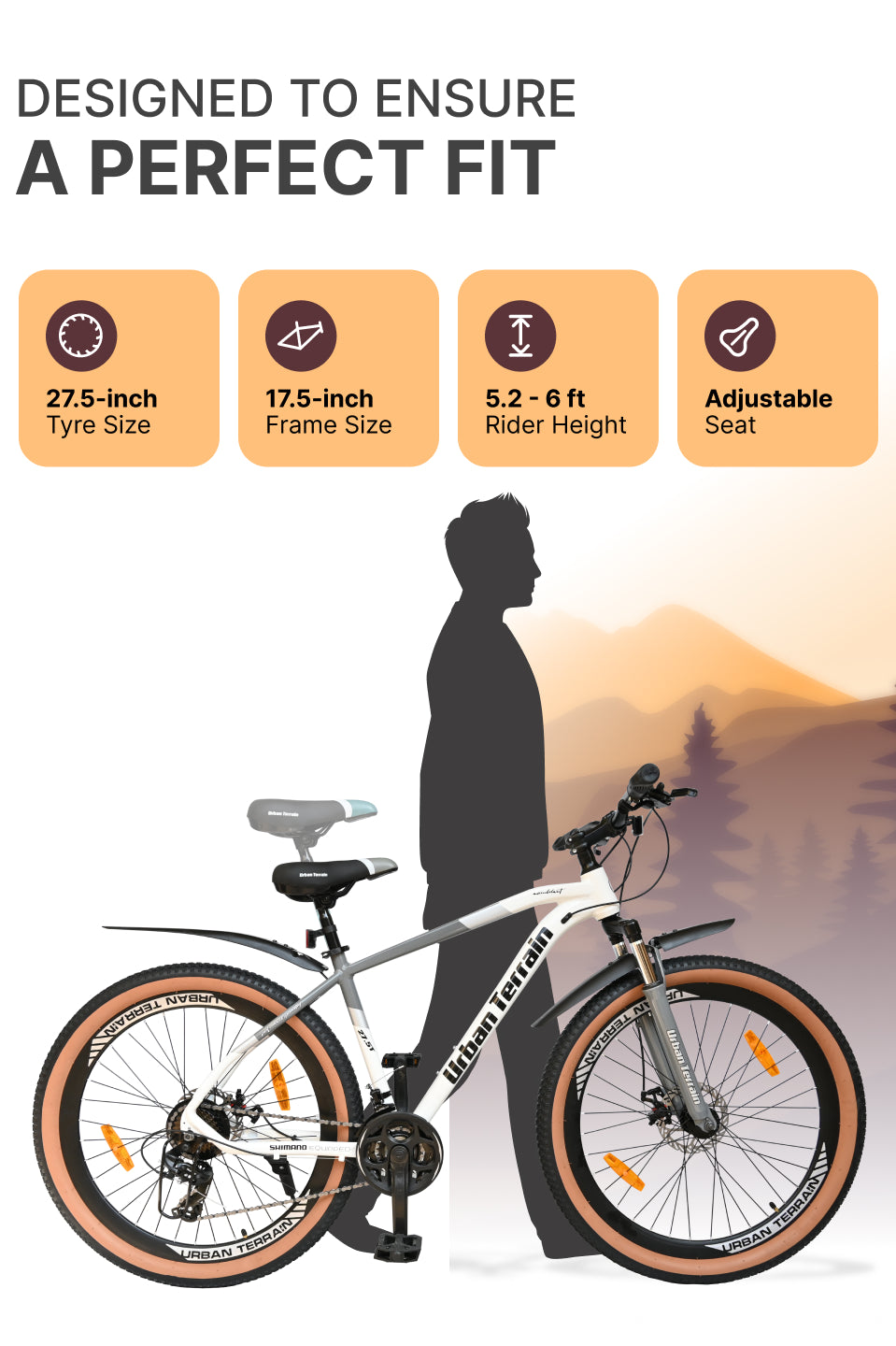 Aeroblast Mountain Bike Alloy Frame 21 Speed Cycle 27.5 inch With Front Suspension, Triple Wall Rim and Dual Disc Brakes, Ideal For 5.2 ft to 6 ft, 15+ Years, Unisex (WhiteGrey)