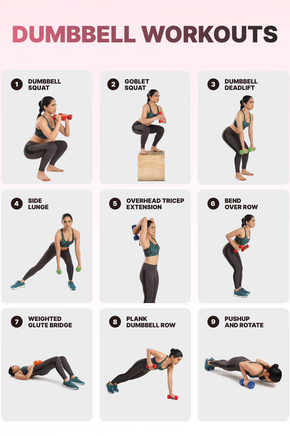 Cult 1KGx2 Neoprene Dumbbells For Home & Gym Exercises (Pink)