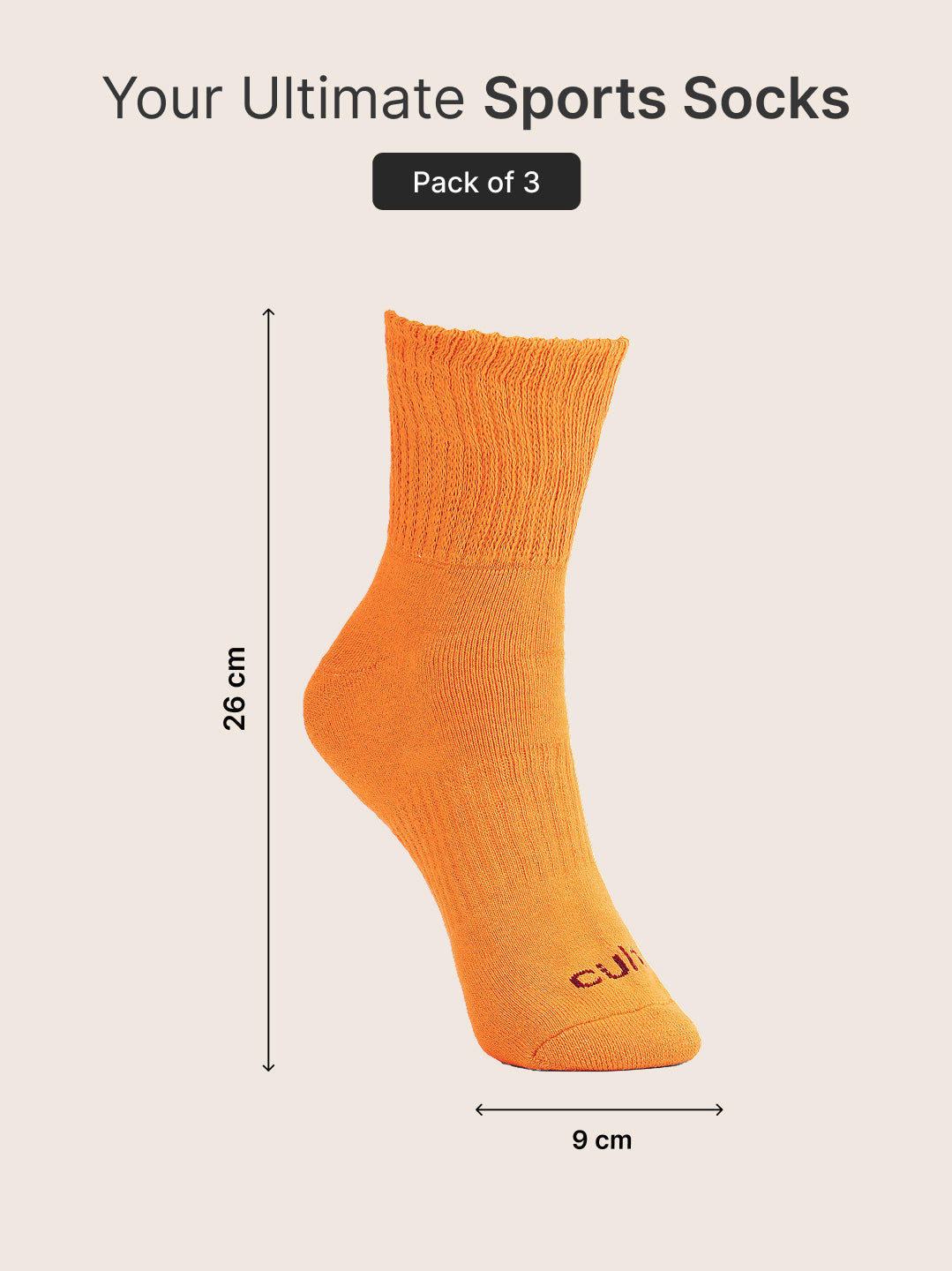 CULT Men's Crew Length Cotton Socks Ultra Soft, Breathable & Anti-Microbial Casual & Sports Socks with Moisture-Absorbent Fabric