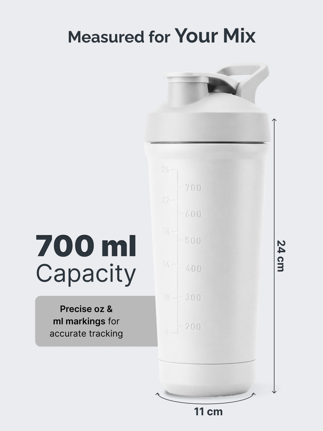 Cult White Steel Shaker Bottle 700 ml with Bottom Opener – Leakproof & Built for Performance