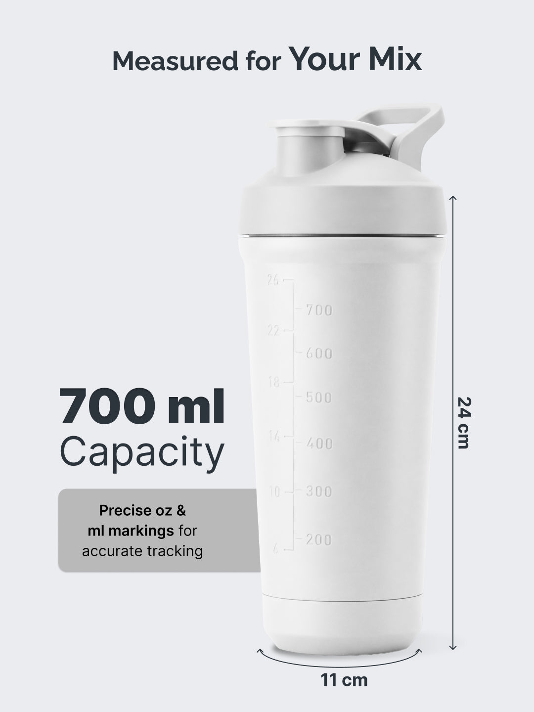 Cult White Steel Shaker Bottle 700 ml with Bottom Opener – Leakproof & Built for Performance