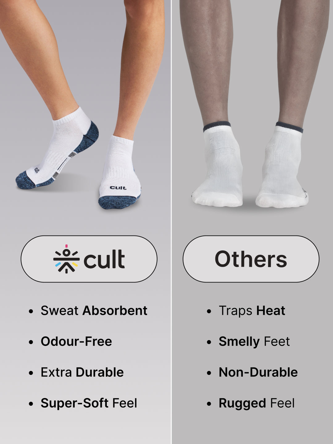 Sports Low Ankle Pack of 3 Grey,White & Black Men's Cotton Socks