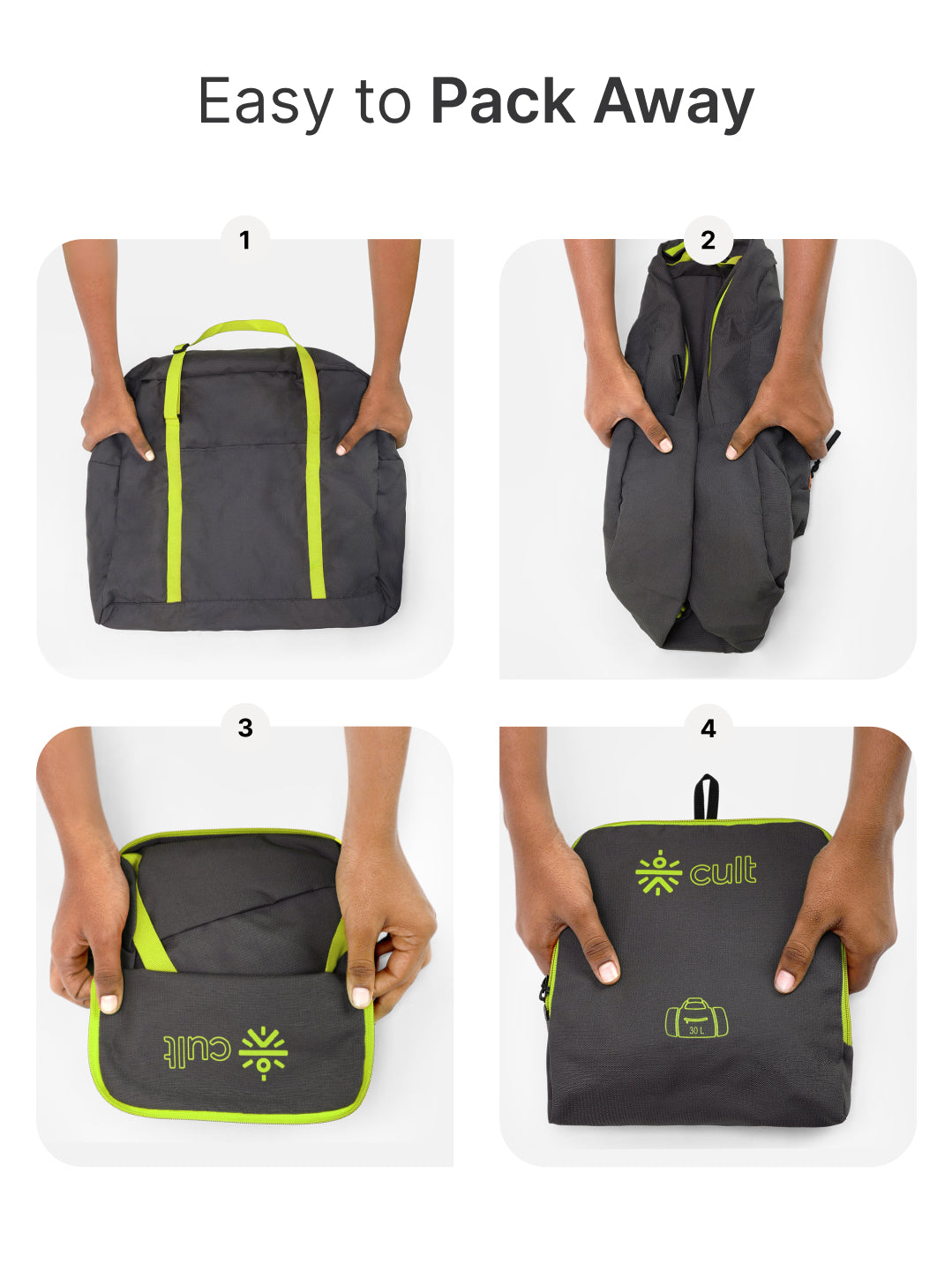 cult Foldable Duffle Bag 30L Olive