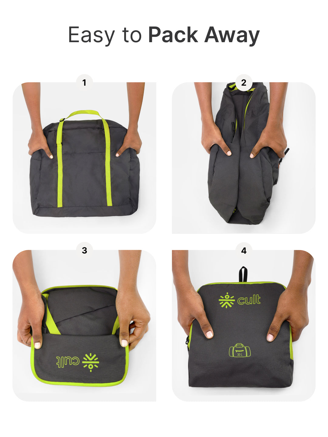 cult Foldable Duffle Bag 30L Olive