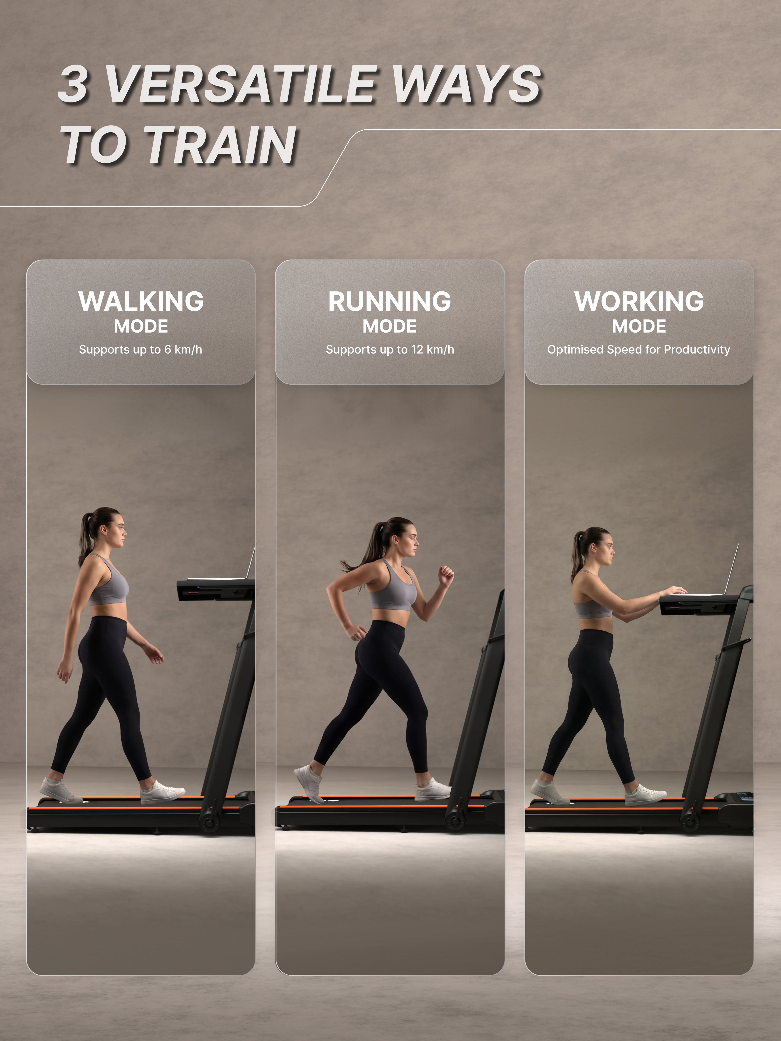 Cult Treadmill with Desk 5.5 HP Peak Motorized 3 in 1 Foldable Treadmill for Home Workout | Max User 120kg, Speed up to 12 km/hr with Adjustable & Detachable Desk with Tablet Holder (with 6 Months Extended Warranty)