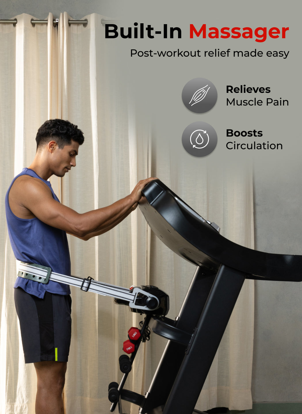 Smartrun Davie 7 HP Peak Treadmill | 15-level Auto-Incline & Massager | Max Weight-150kg | Max Speed-20kmph (with 6 Months Extended Warranty)