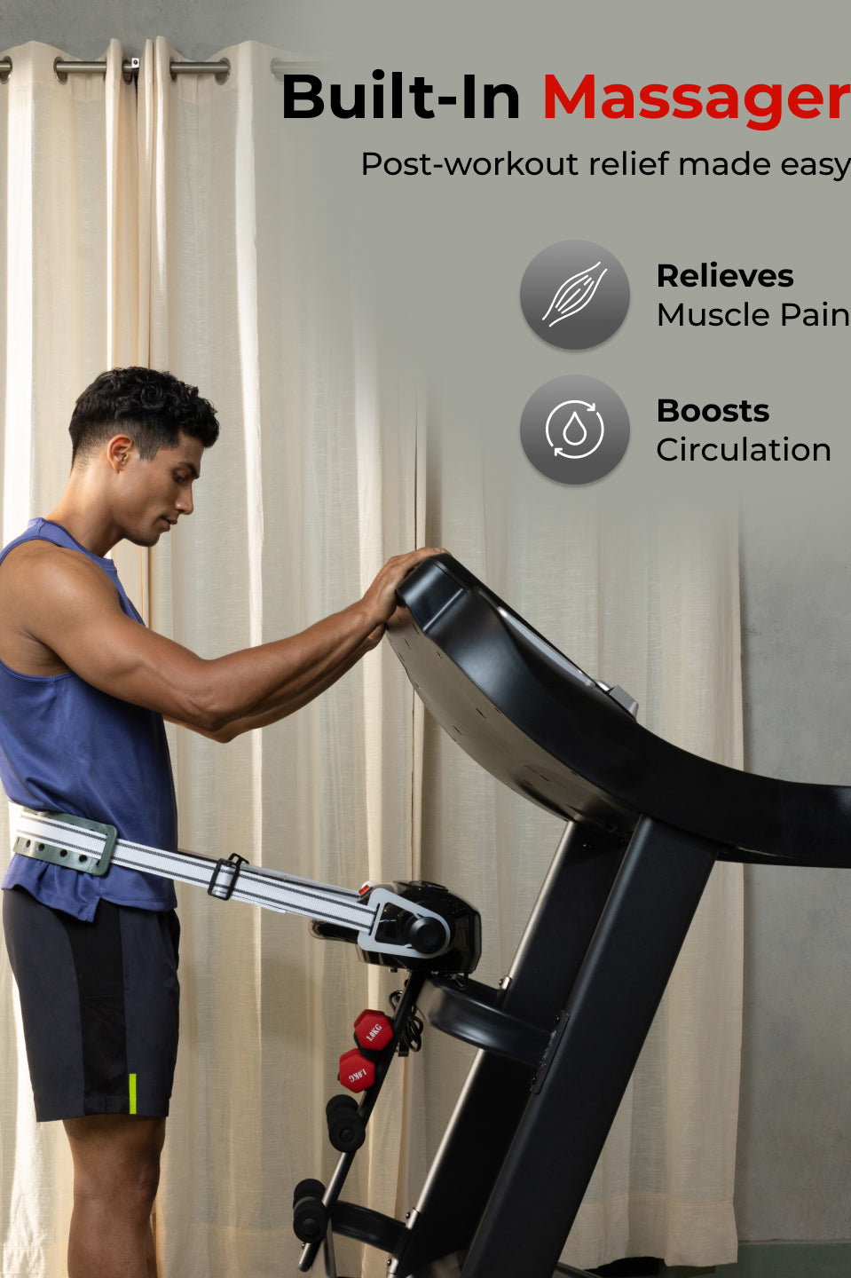 Smartrun Davie 7 HP Peak Treadmill | 15-level Auto-Incline & Massager | Max Weight-150kg | Max Speed-20kmph (with 6 Months Extended Warranty)